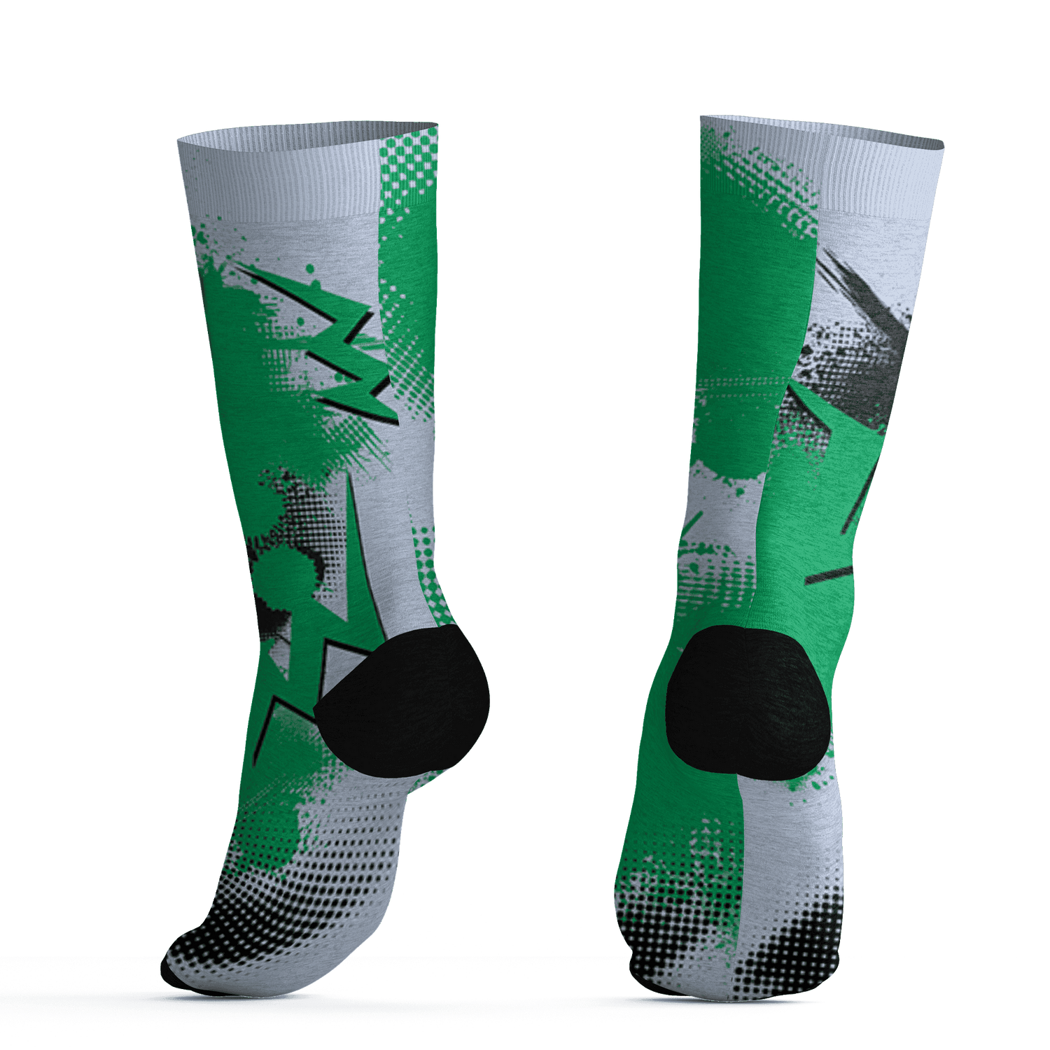 Lucky Green 5s Socks Match Graffiti Wallpapers 23 3D All-Over Print - NastyJamz