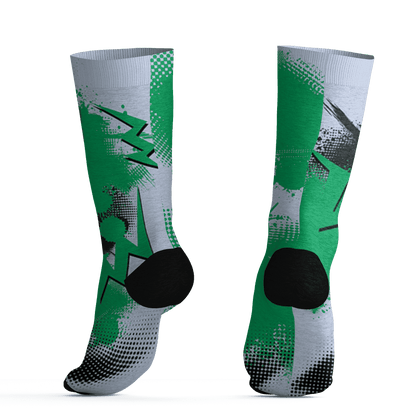 Lucky Green 5s Socks Match Graffiti Wallpapers 23 3D All-Over Print - NastyJamz
