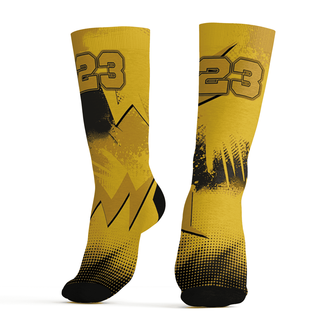 Yellow Ochre 6s Socks Match Graffiti Wallpapers 23 3D All-Over Print - NastyJamz