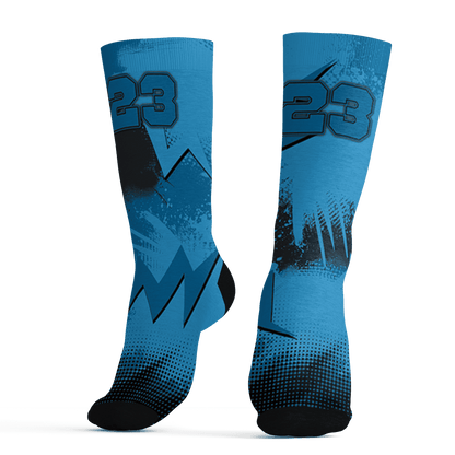 Powder Blue 9s Socks Match Graffiti Wallpapers 23 3D All-Over Print - NastyJamz