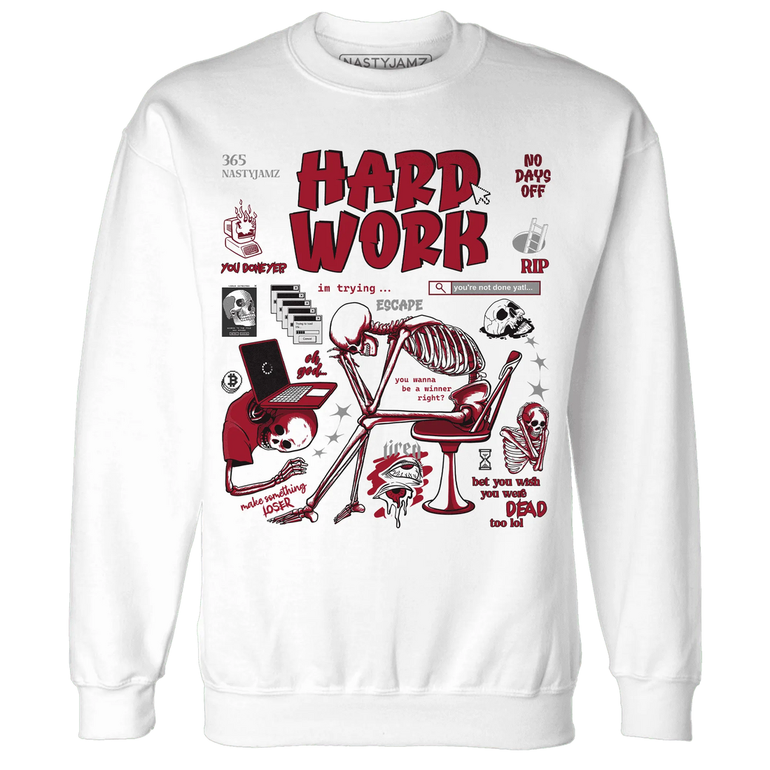 NastyJamz-Retro-Red-Taxi-12s-Sweatshirt-Match-Hard-Work