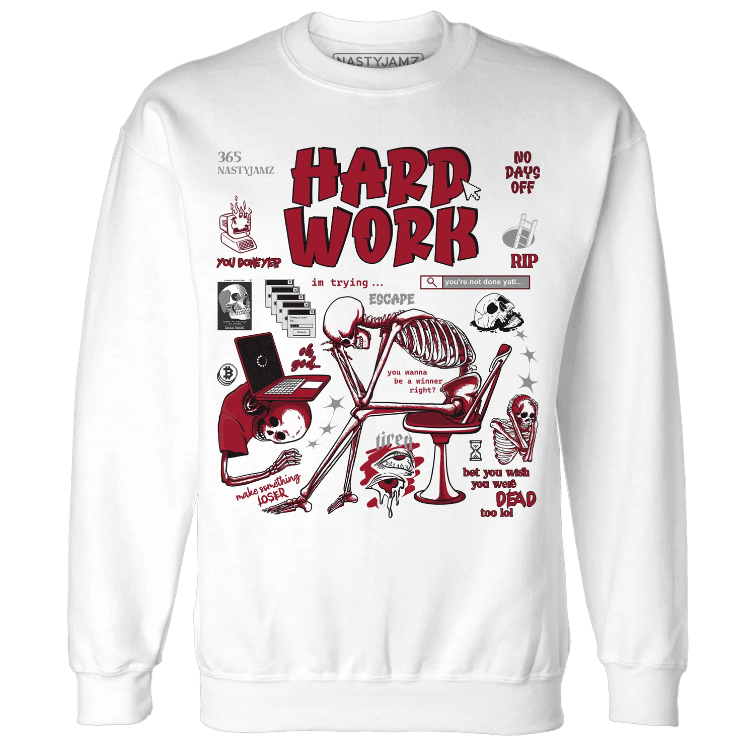 NastyJamz-Retro-Red-Taxi-12s-Sweatshirt-Match-Hard-Work