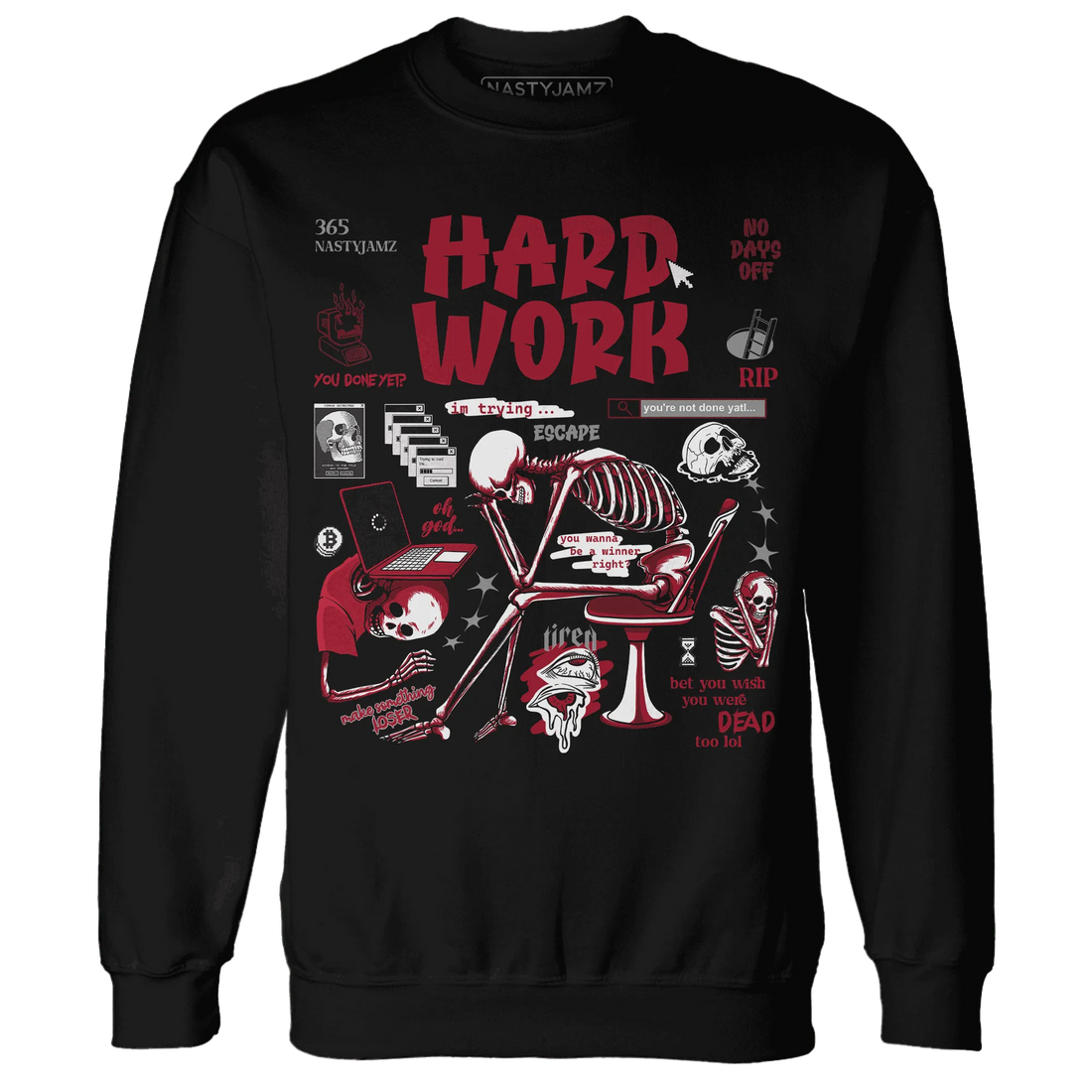 NastyJamz-Retro-Red-Taxi-12s-Sweatshirt-Match-Hard-Work