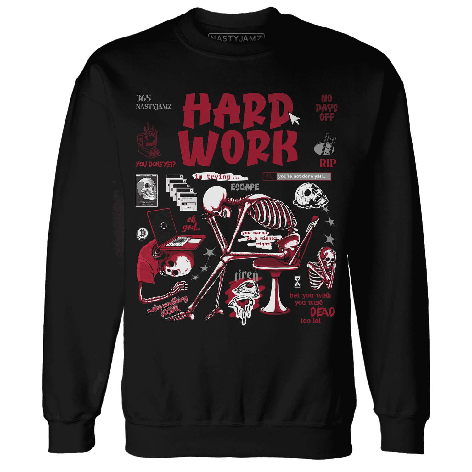 NastyJamz-Retro-Red-Taxi-12s-Sweatshirt-Match-Hard-Work