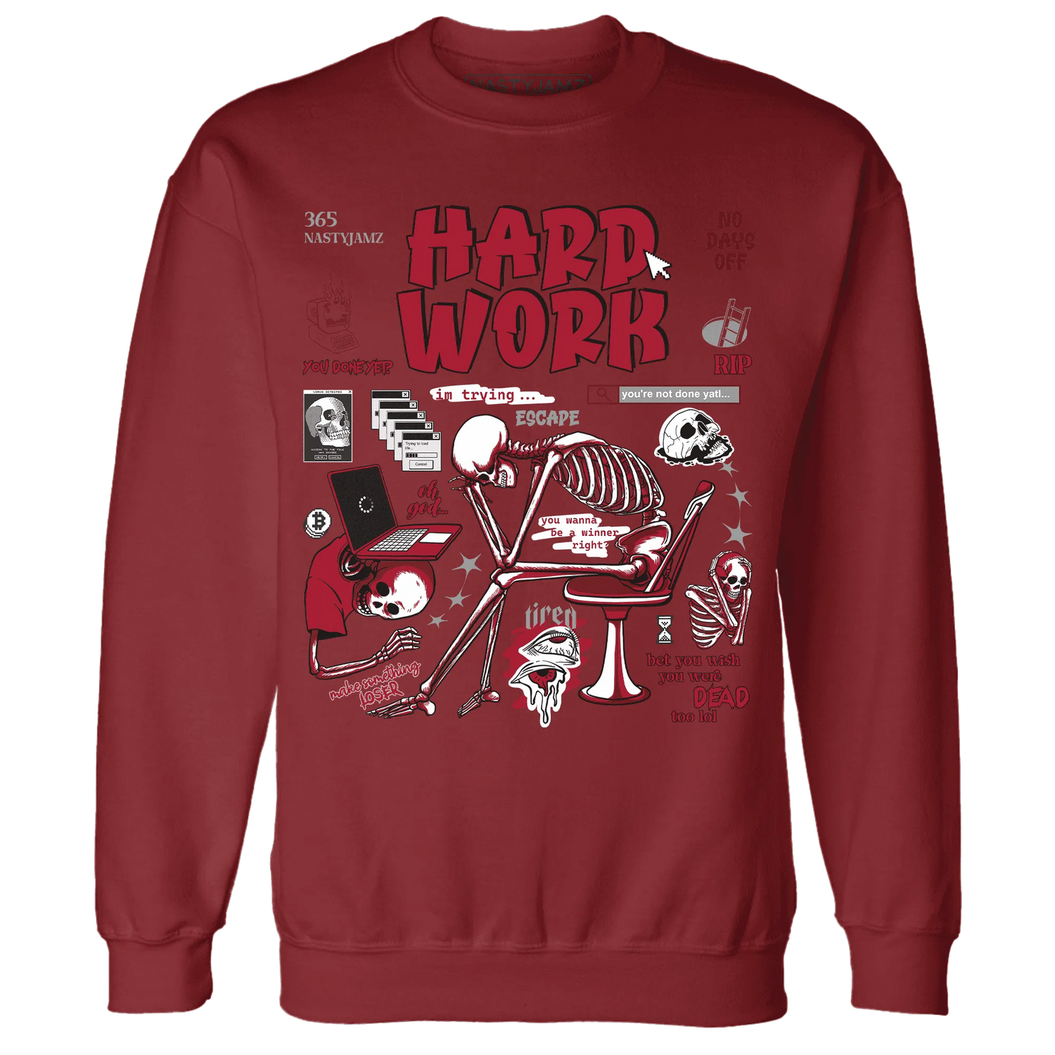 NastyJamz-Retro-Red-Taxi-12s-Sweatshirt-Match-Hard-Work