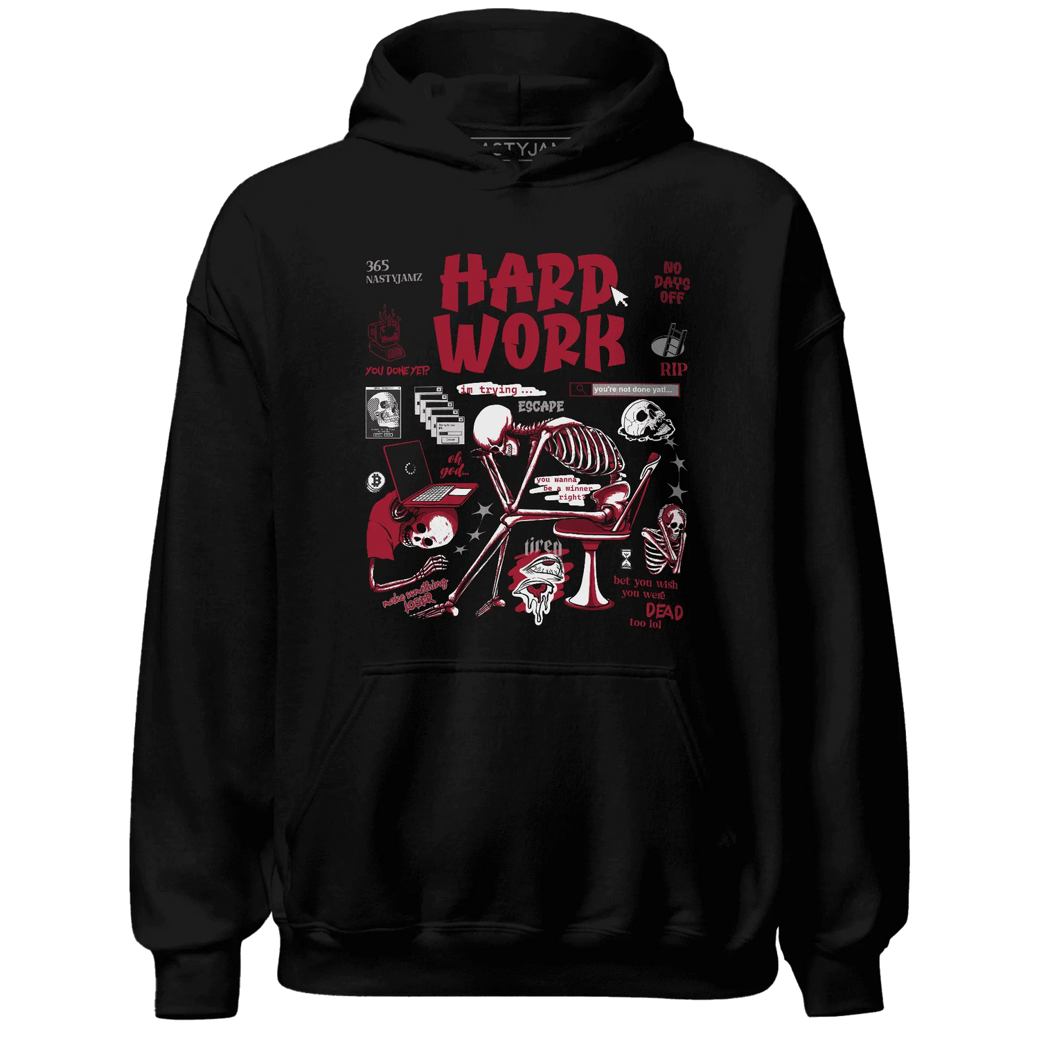 NastyJamz-Retro-Red-Taxi-12s-Hoodie-Match-Hard-Work