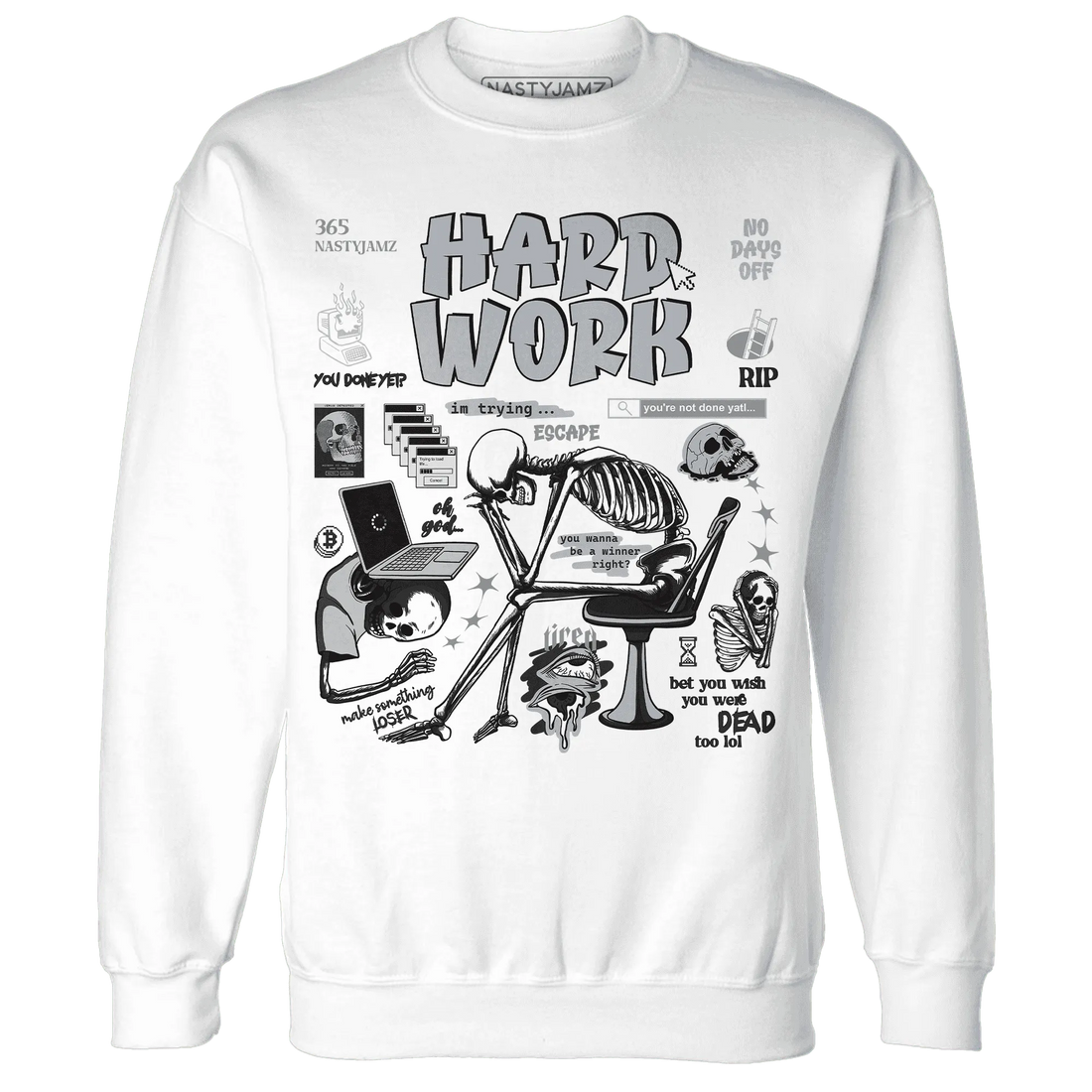 NastyJamz-Wolf-Grey-12s-Sweatshirt-Match-Hard-Work