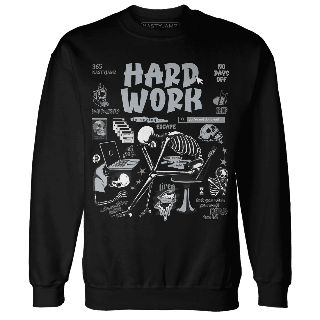 NastyJamz-Wolf-Grey-12s-Sweatshirt-Match-Hard-Work