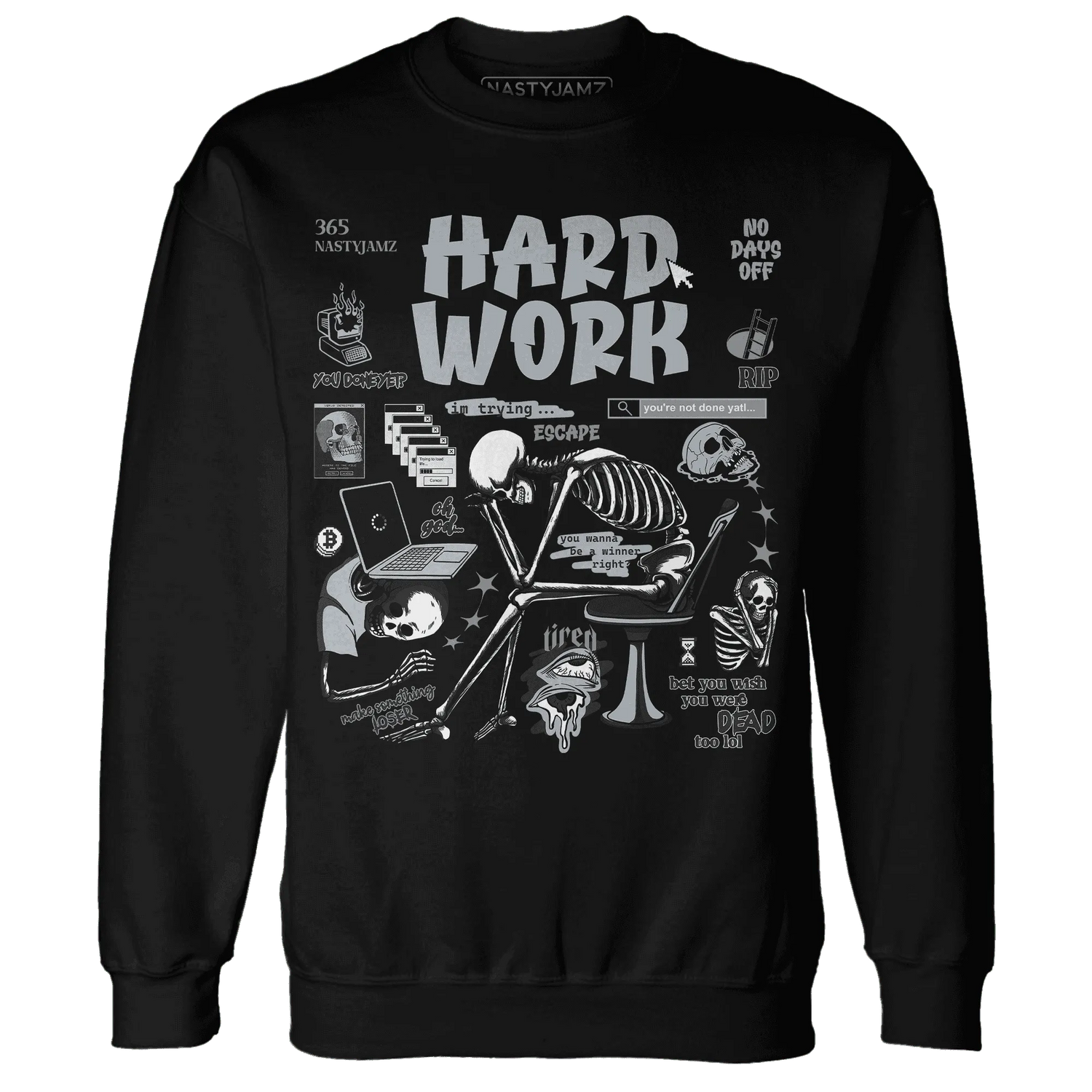 NastyJamz-Wolf-Grey-12s-Sweatshirt-Match-Hard-Work