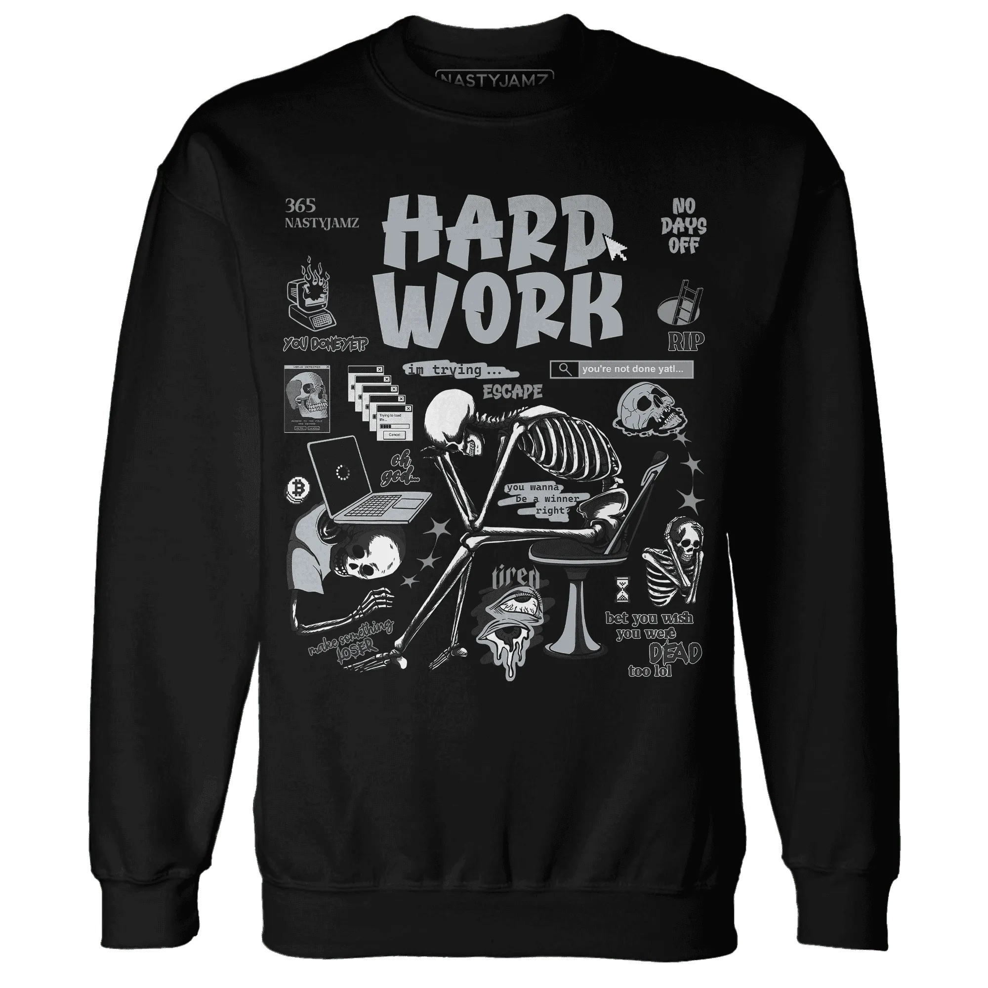 NastyJamz-Wolf-Grey-12s-Sweatshirt-Match-Hard-Work