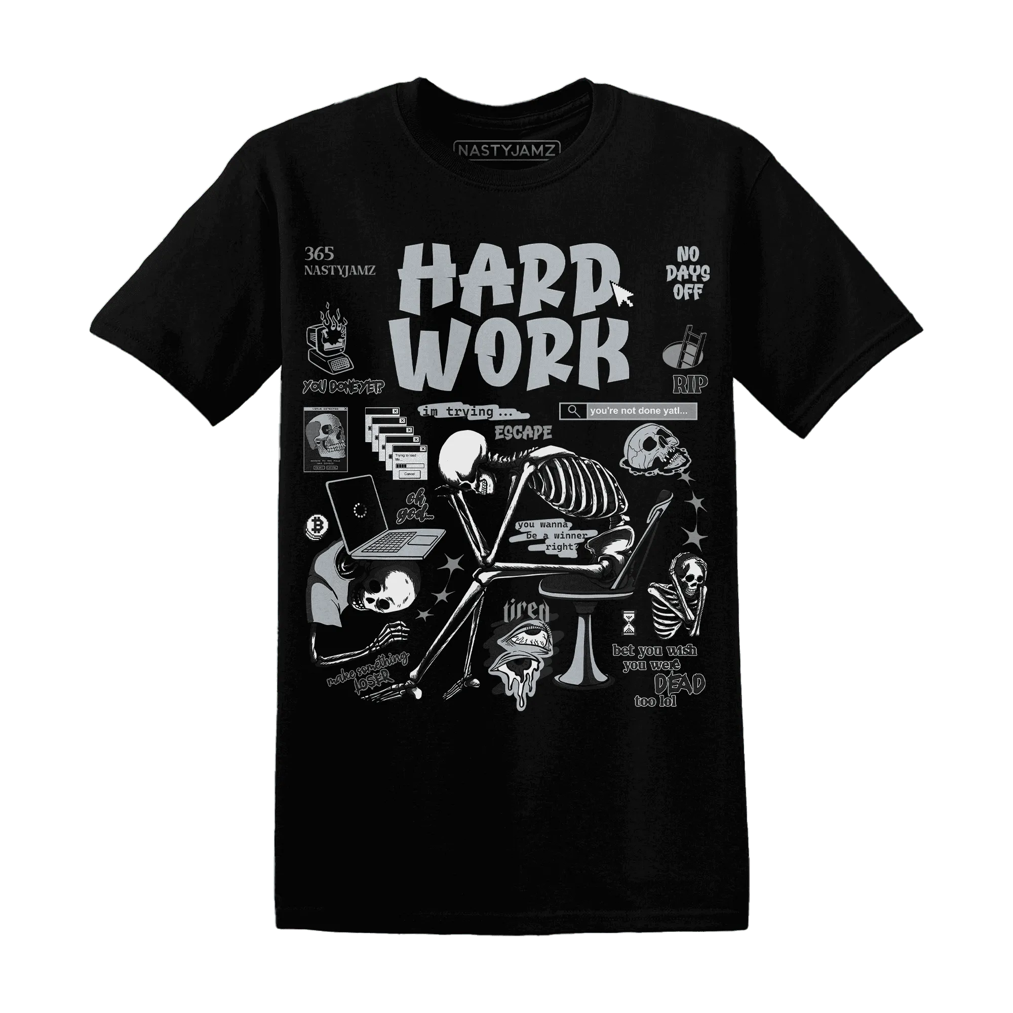 NastyJamz-Wolf-Grey-12s-T-Shirt-Match-Hard-Work