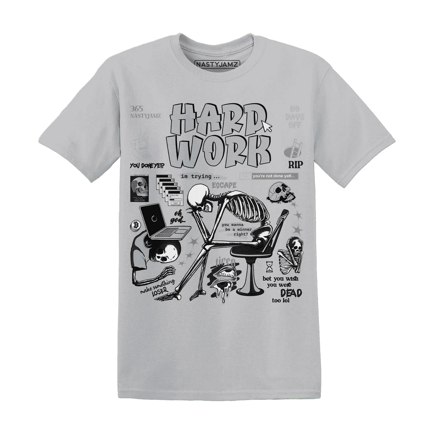 NastyJamz-Wolf-Grey-12s-T-Shirt-Match-Hard-Work