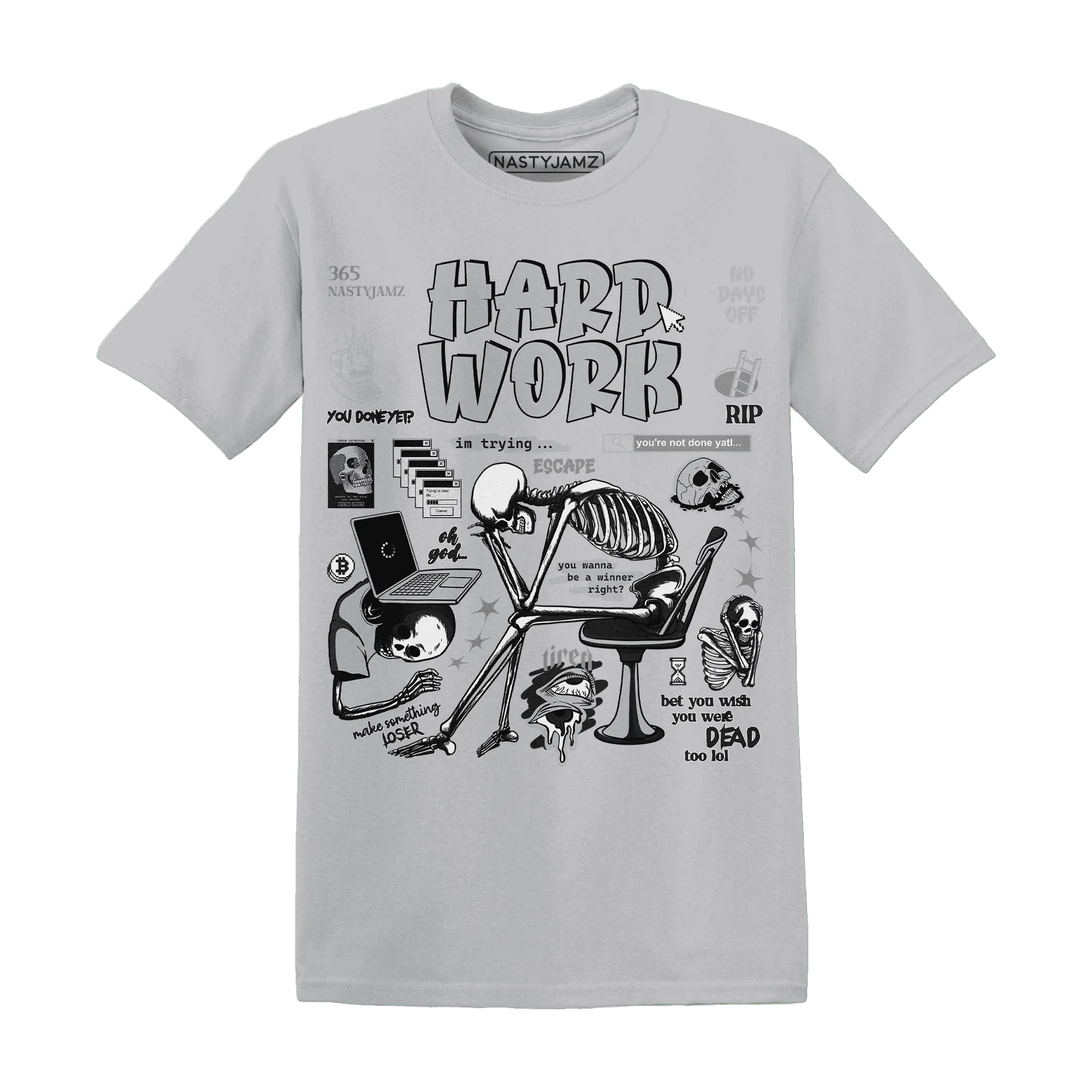 NastyJamz-Wolf-Grey-12s-T-Shirt-Match-Hard-Work