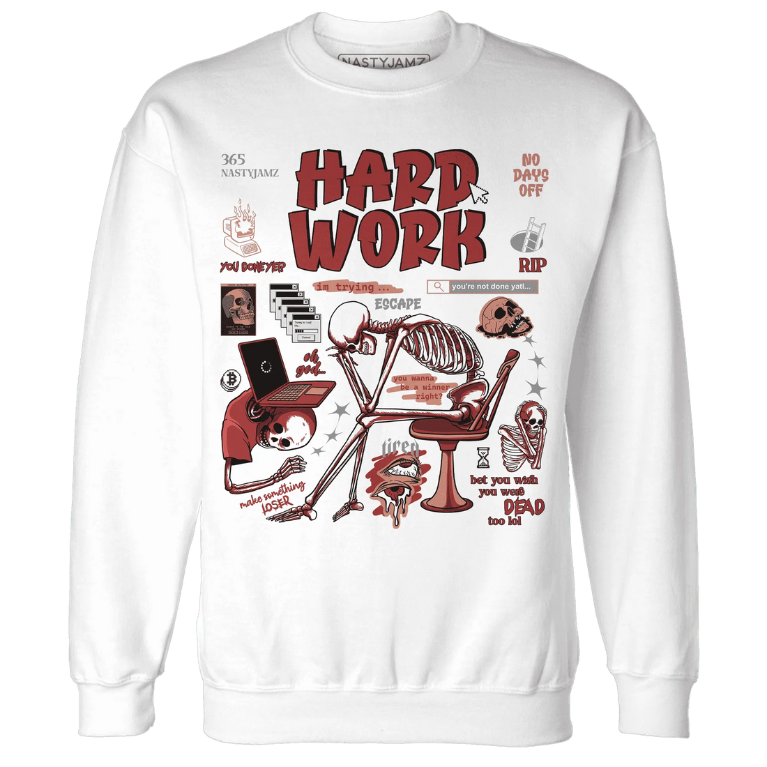 NastyJamz-Dune-Red-13s-Sweatshirt-Match-Hard-Work