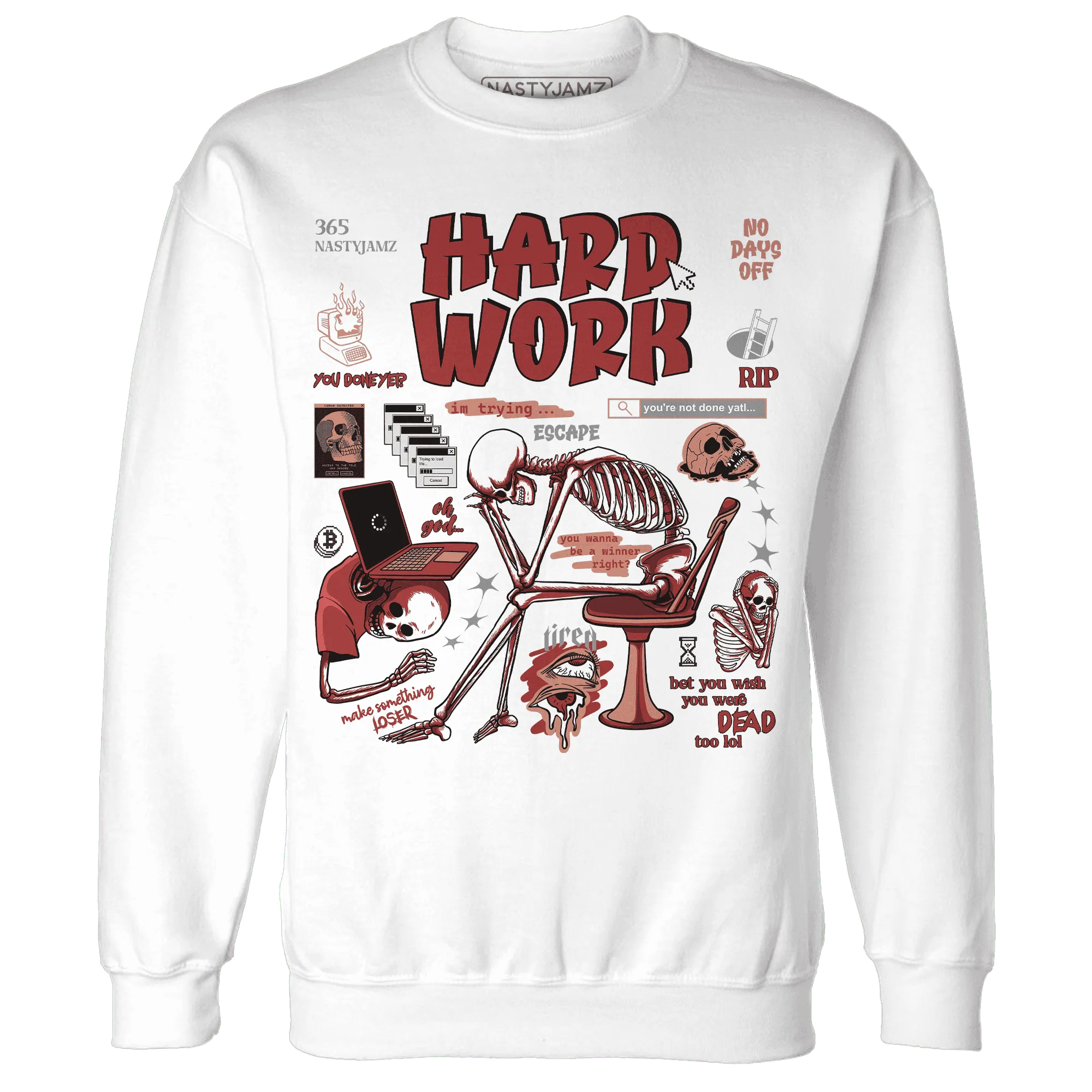 NastyJamz-Dune-Red-13s-Sweatshirt-Match-Hard-Work