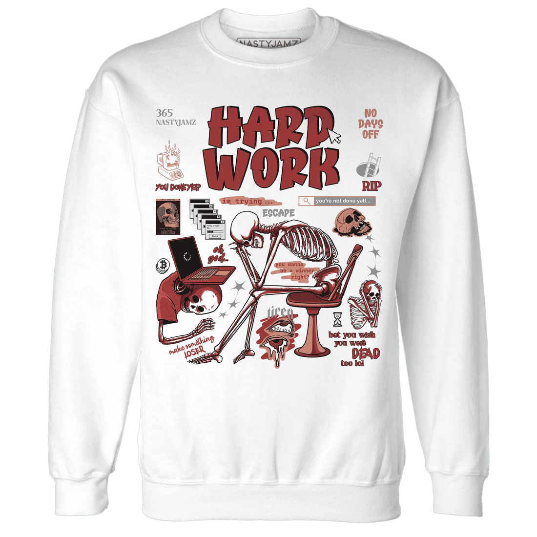 Dune-Red-13s-NastyJamz-Sweatshirt-Match-Hard-Work