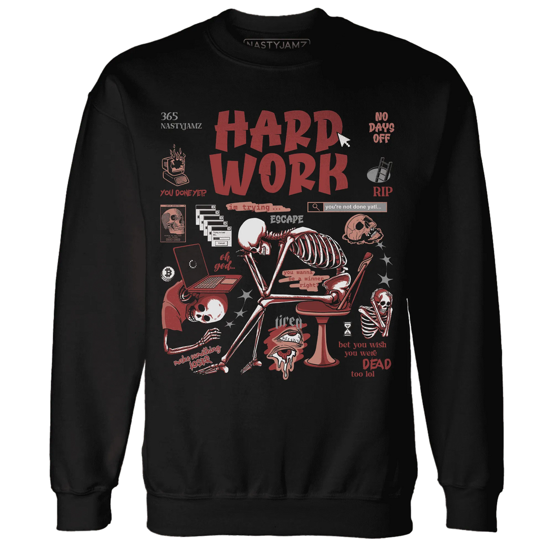 Dune-Red-13s-NastyJamz-Sweatshirt-Match-Hard-Work