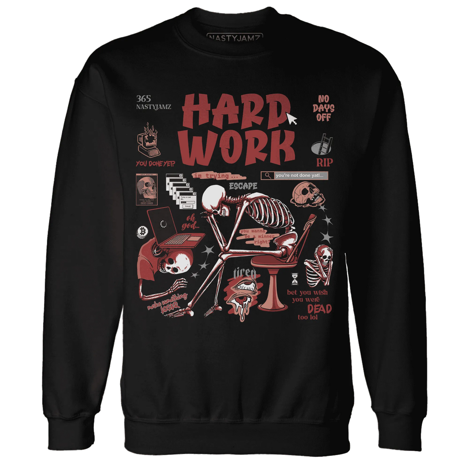 Dune-Red-13s-NastyJamz-Sweatshirt-Match-Hard-Work