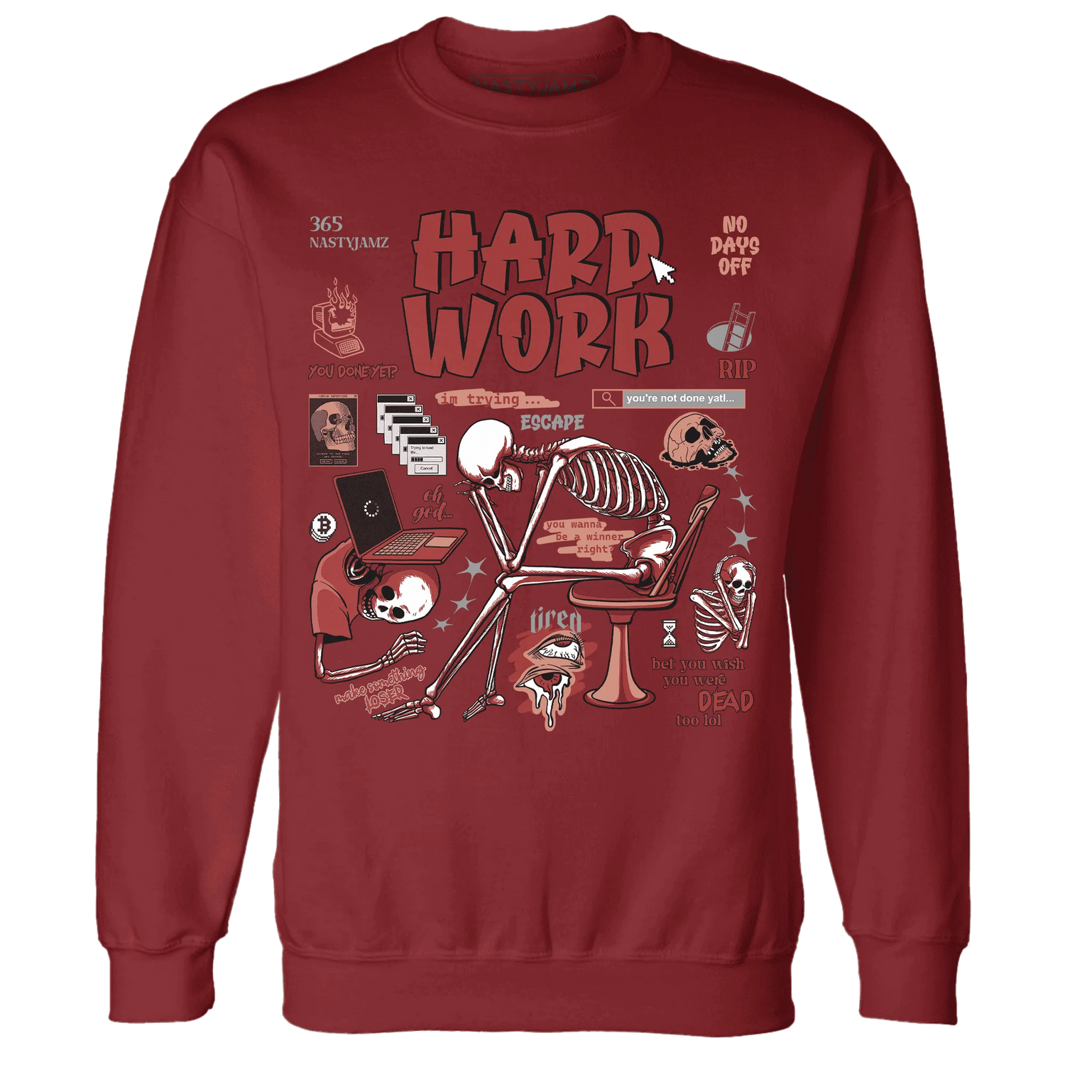 Dune-Red-13s-NastyJamz-Sweatshirt-Match-Hard-Work