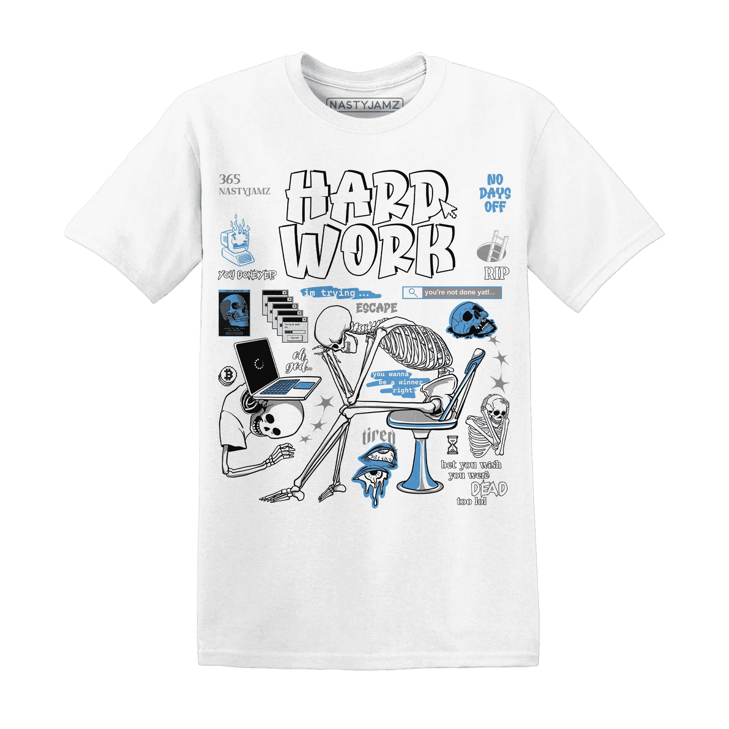 NastyJamz-Carolina-Blue-Univercitii-17s-T-Shirt-Match-Hard-Work