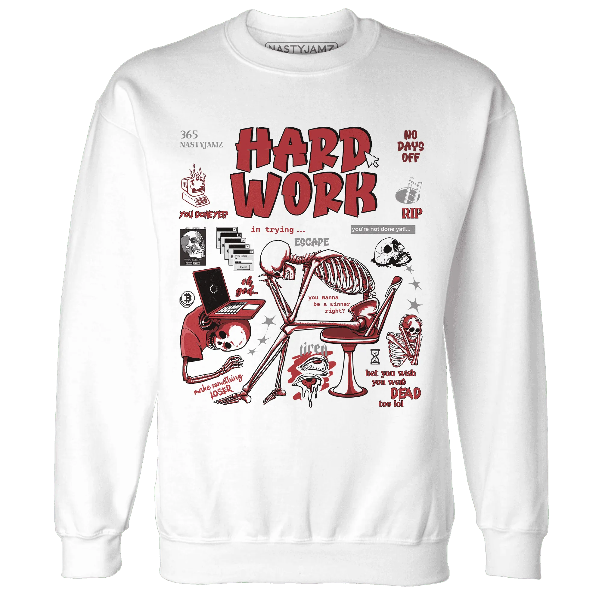 Black-Toe-Reimagined-Red-White-1s-Sweatshirt-Match-Hard-Work