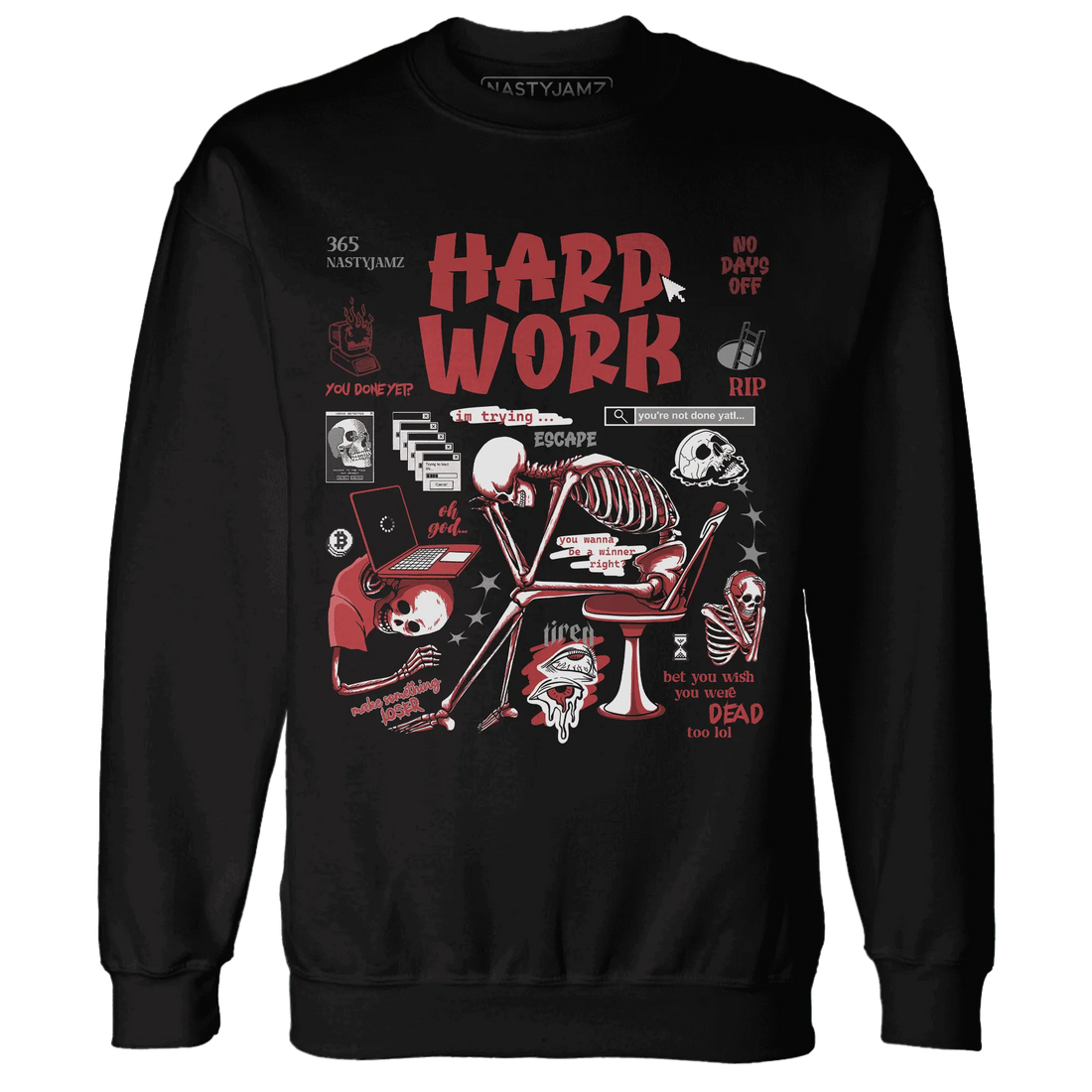 Black-Toe-Reimagined-Red-White-1s-Sweatshirt-Match-Hard-Work