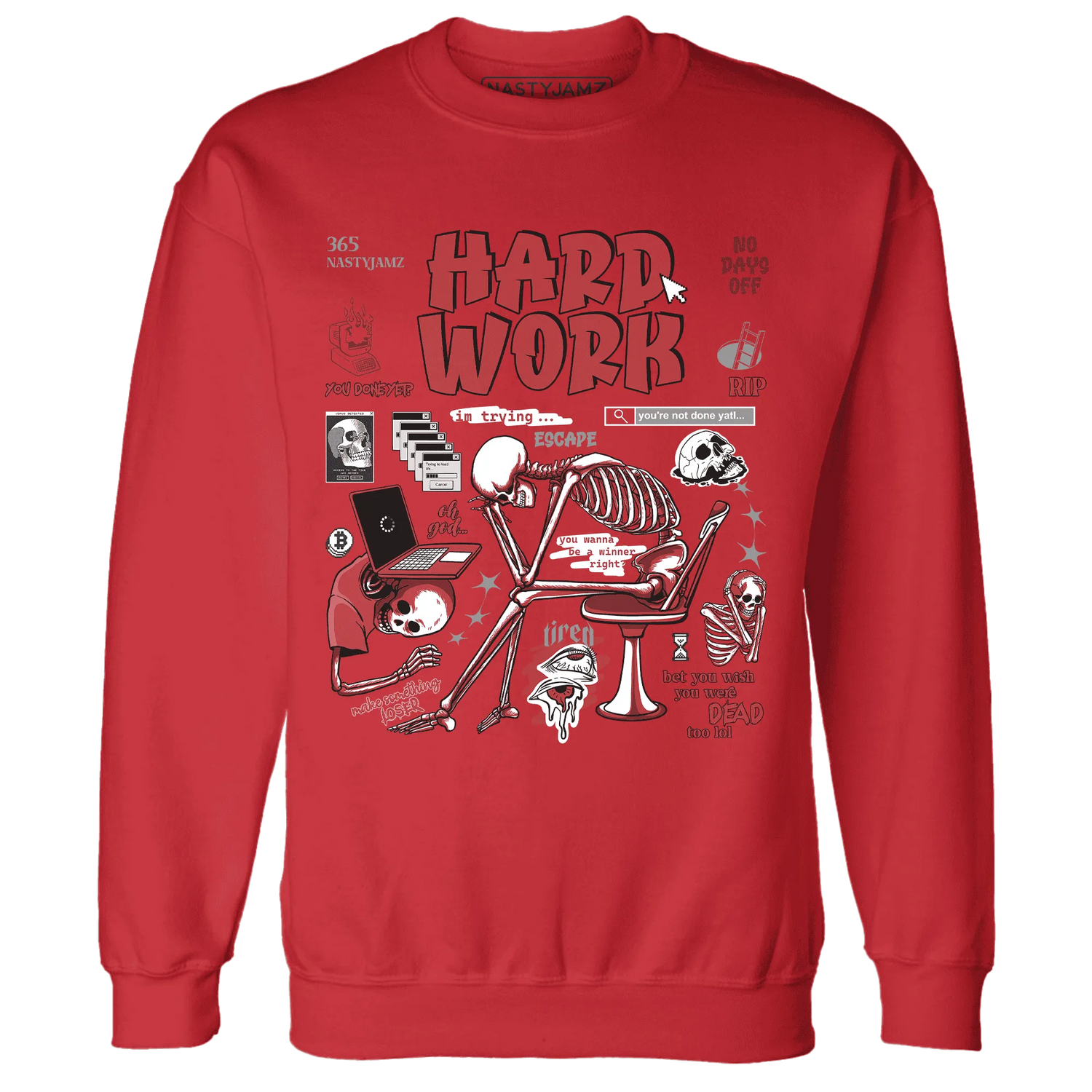 Black-Toe-Reimagined-Red-White-1s-Sweatshirt-Match-Hard-Work
