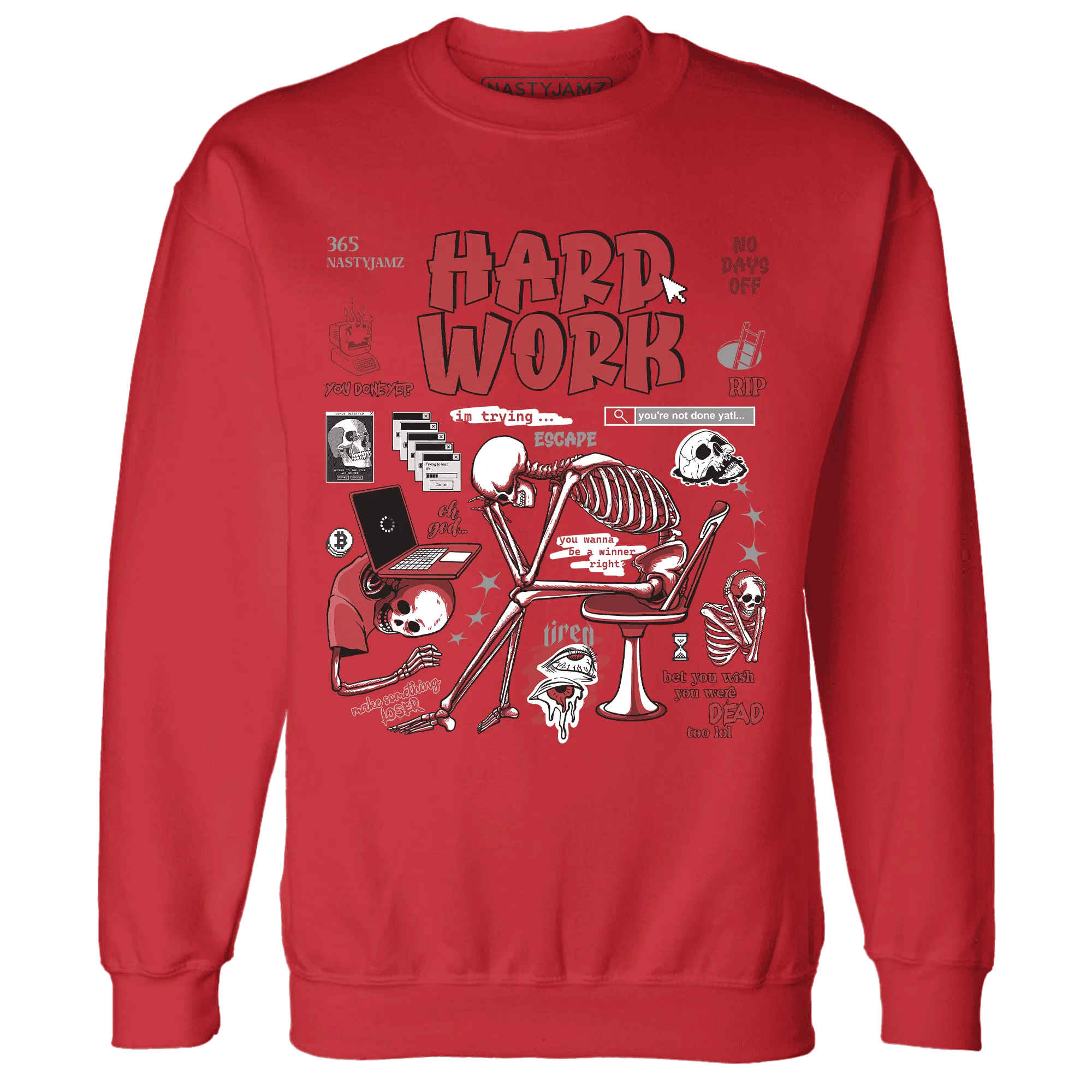 Black-Toe-Reimagined-Red-White-1s-Sweatshirt-Match-Hard-Work
