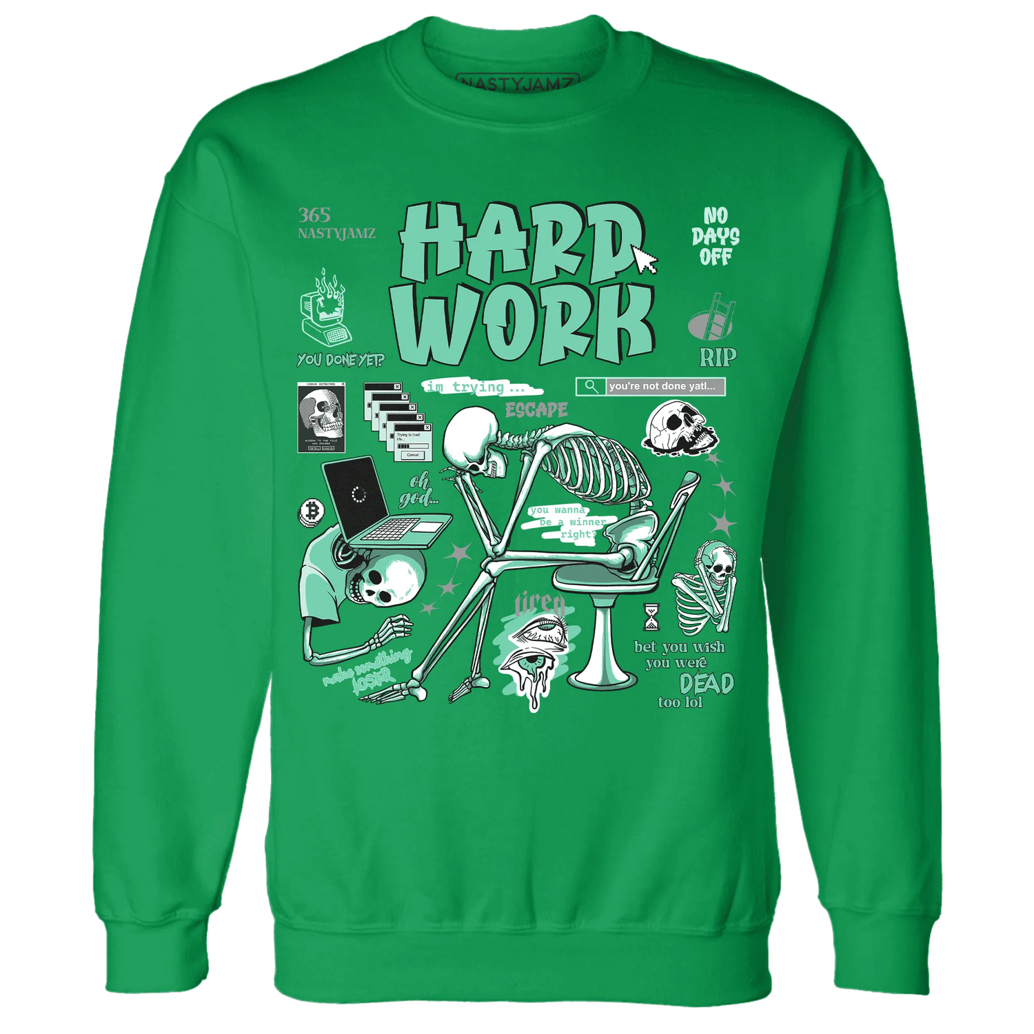 NastyJamz-High-OG-Green-Glow-1s-Sweatshirt-Match-Hard-Work