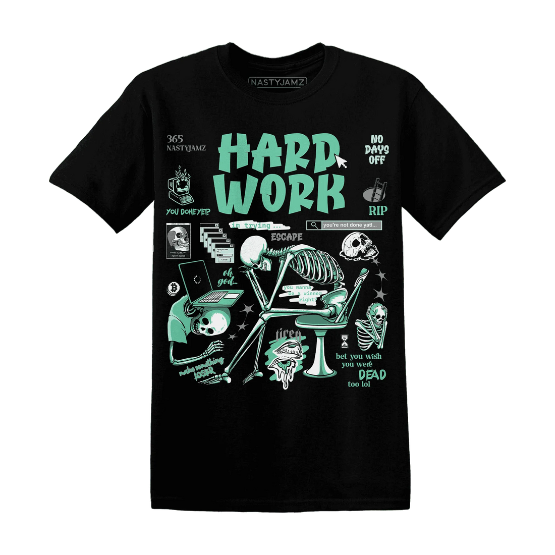 NastyJamz-High-OG-Green-Glow-1s-T-Shirt-Match-Hard-Work