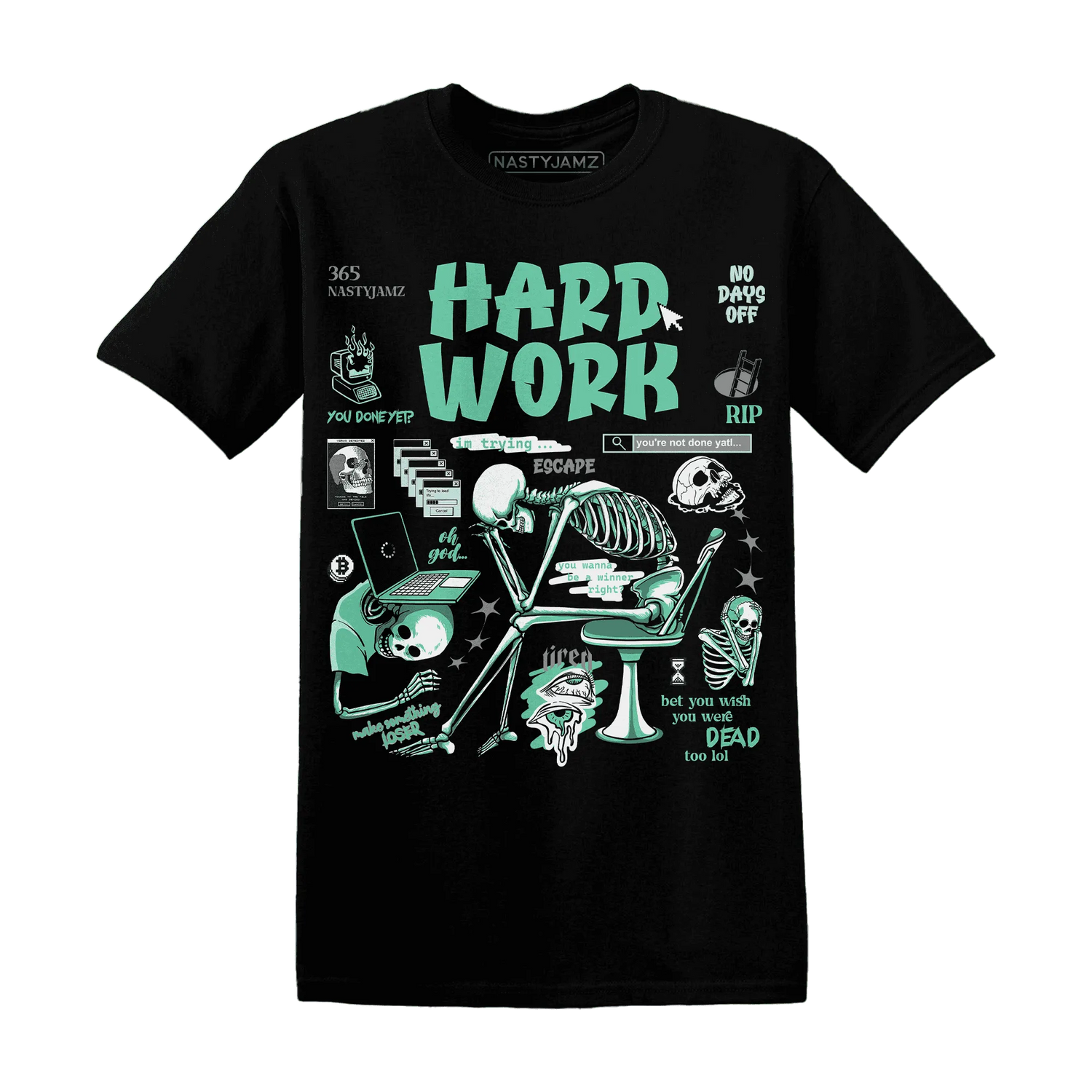 NastyJamz-High-OG-Green-Glow-1s-T-Shirt-Match-Hard-Work