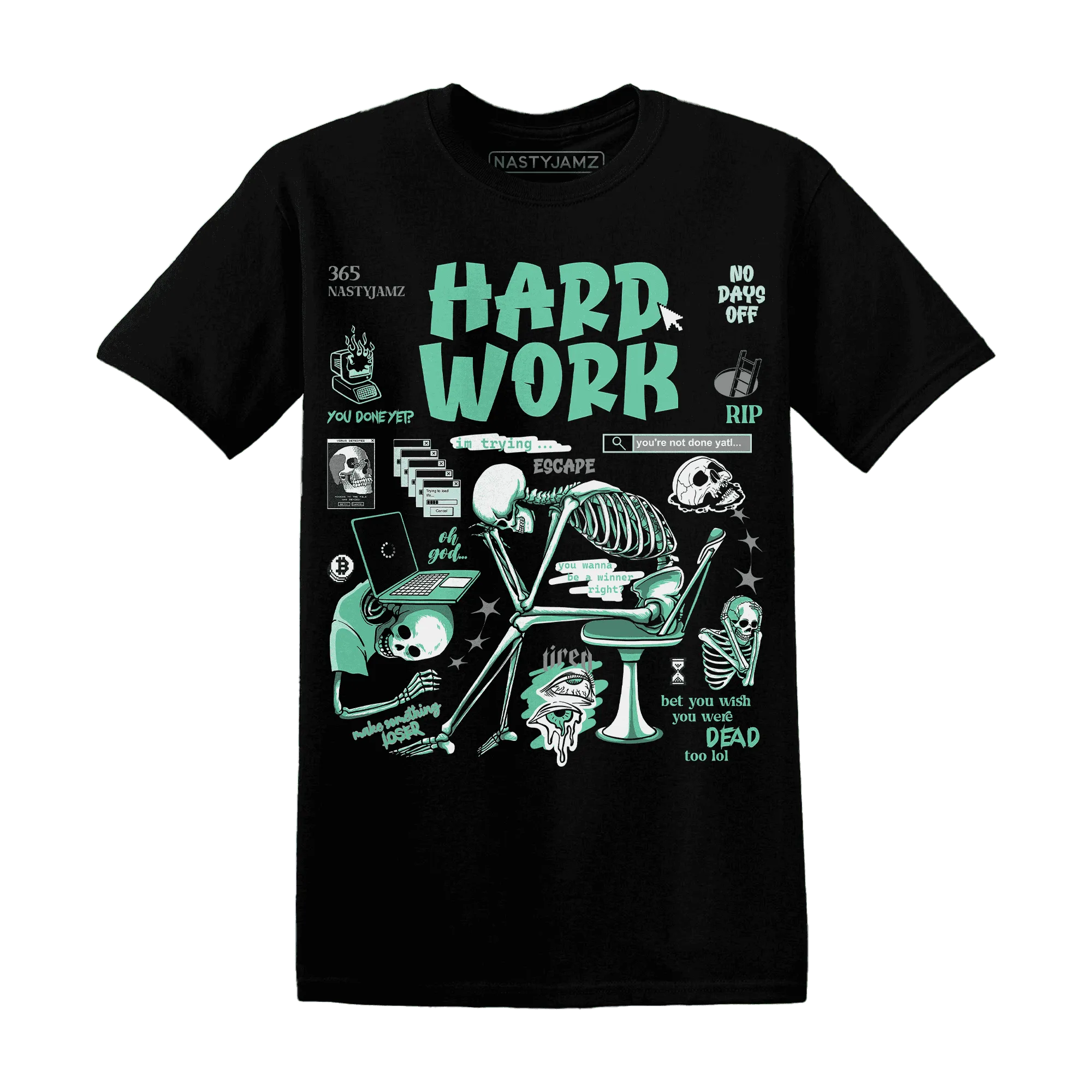 NastyJamz-High-OG-Green-Glow-1s-T-Shirt-Match-Hard-Work