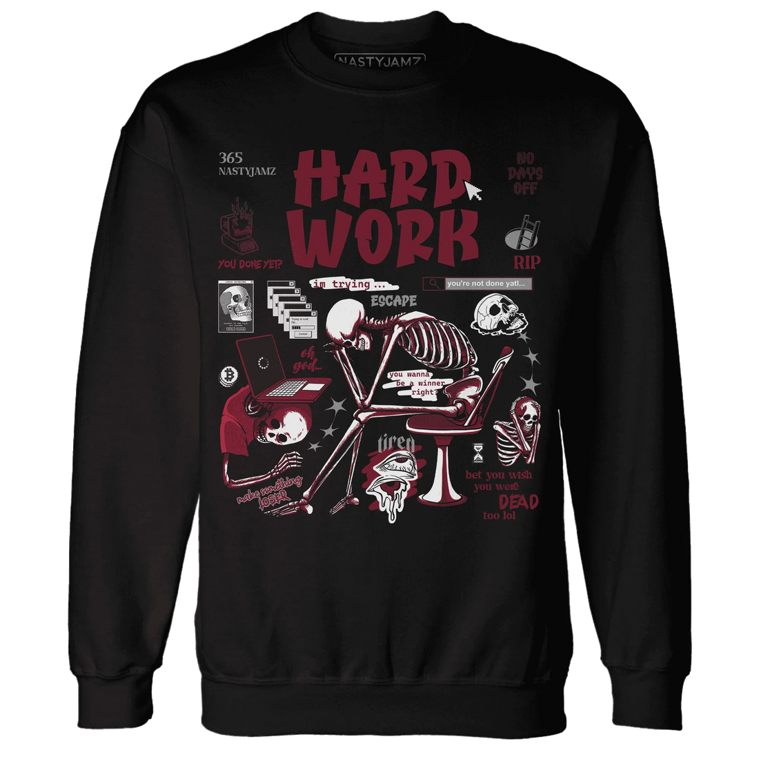 NastyJamz-High-White-Team-Red-1s-Sweatshirt-Match-Hard-Work