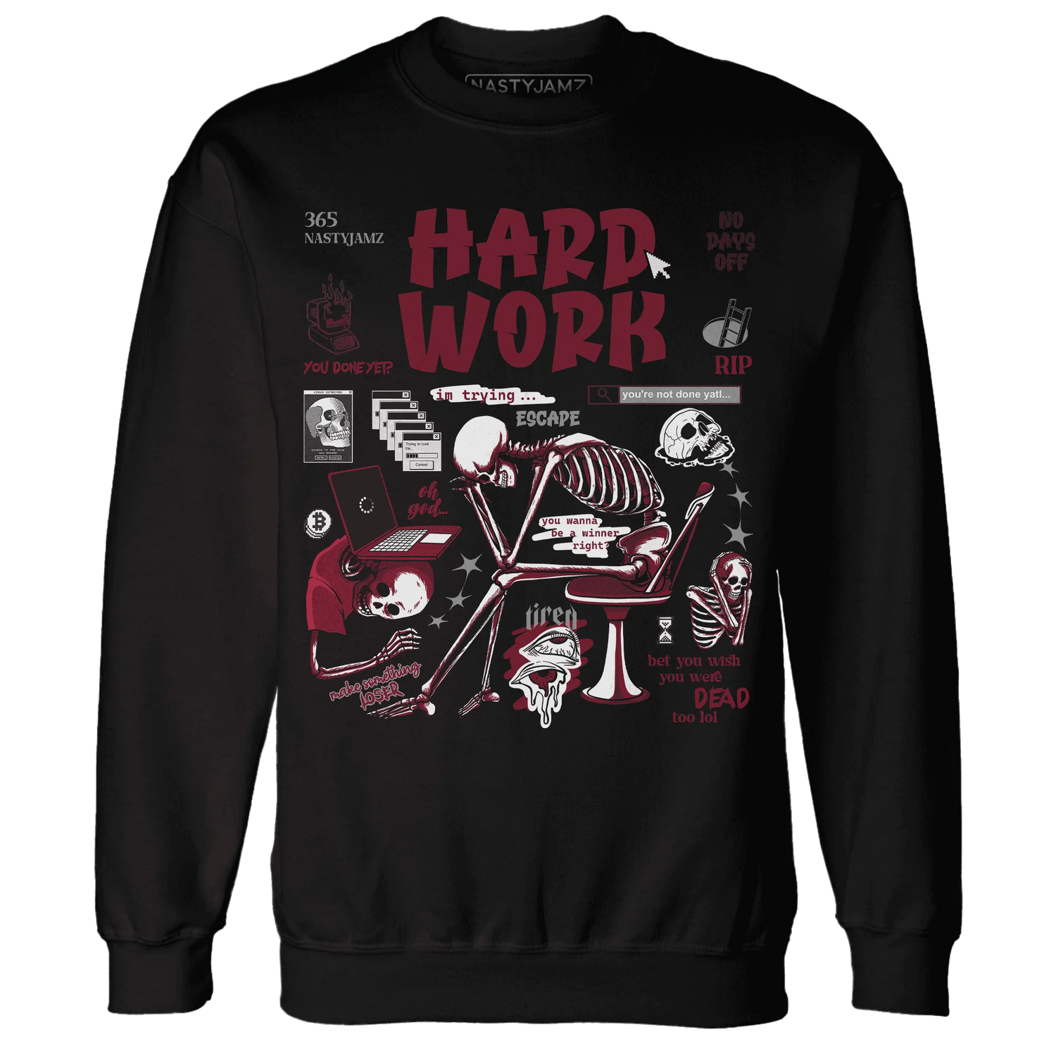 NastyJamz-High-White-Team-Red-1s-Sweatshirt-Match-Hard-Work