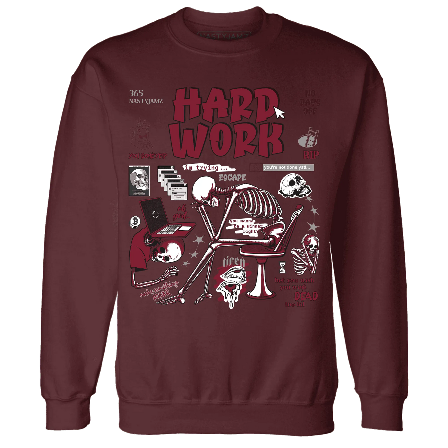 NastyJamz-High-White-Team-Red-1s-Sweatshirt-Match-Hard-Work