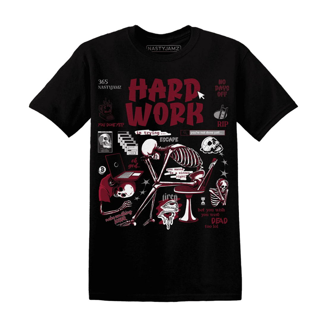 NastyJamz-High-White-Team-Red-1s-T-Shirt-Match-Hard-Work