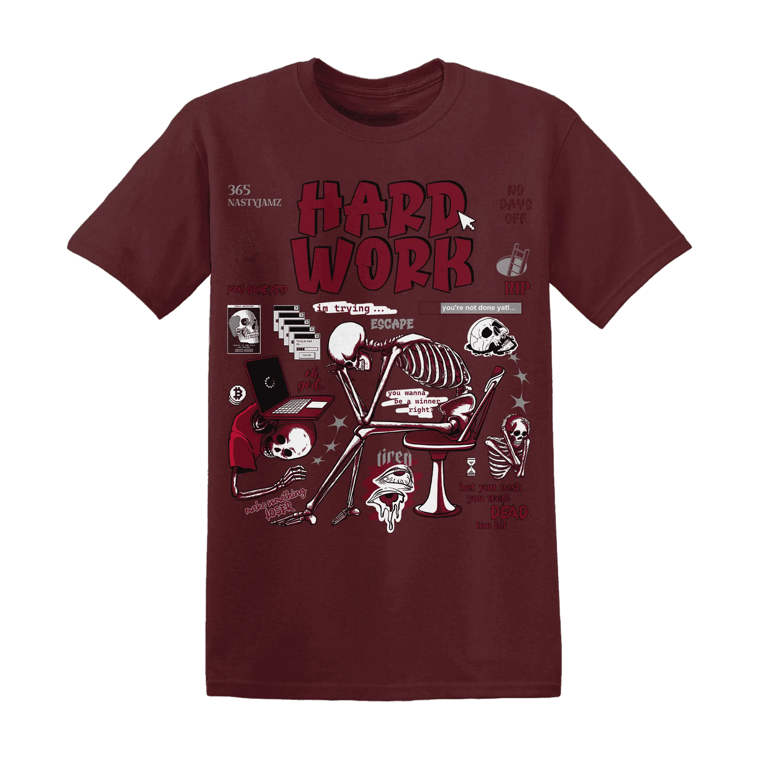 NastyJamz-High-White-Team-Red-1s-T-Shirt-Match-Hard-Work