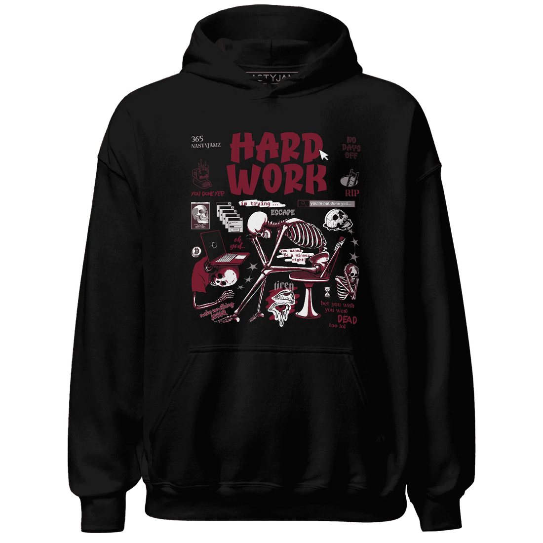 NastyJamz-High-White-Team-Red-1s-Hoodie-Match-Hard-Work
