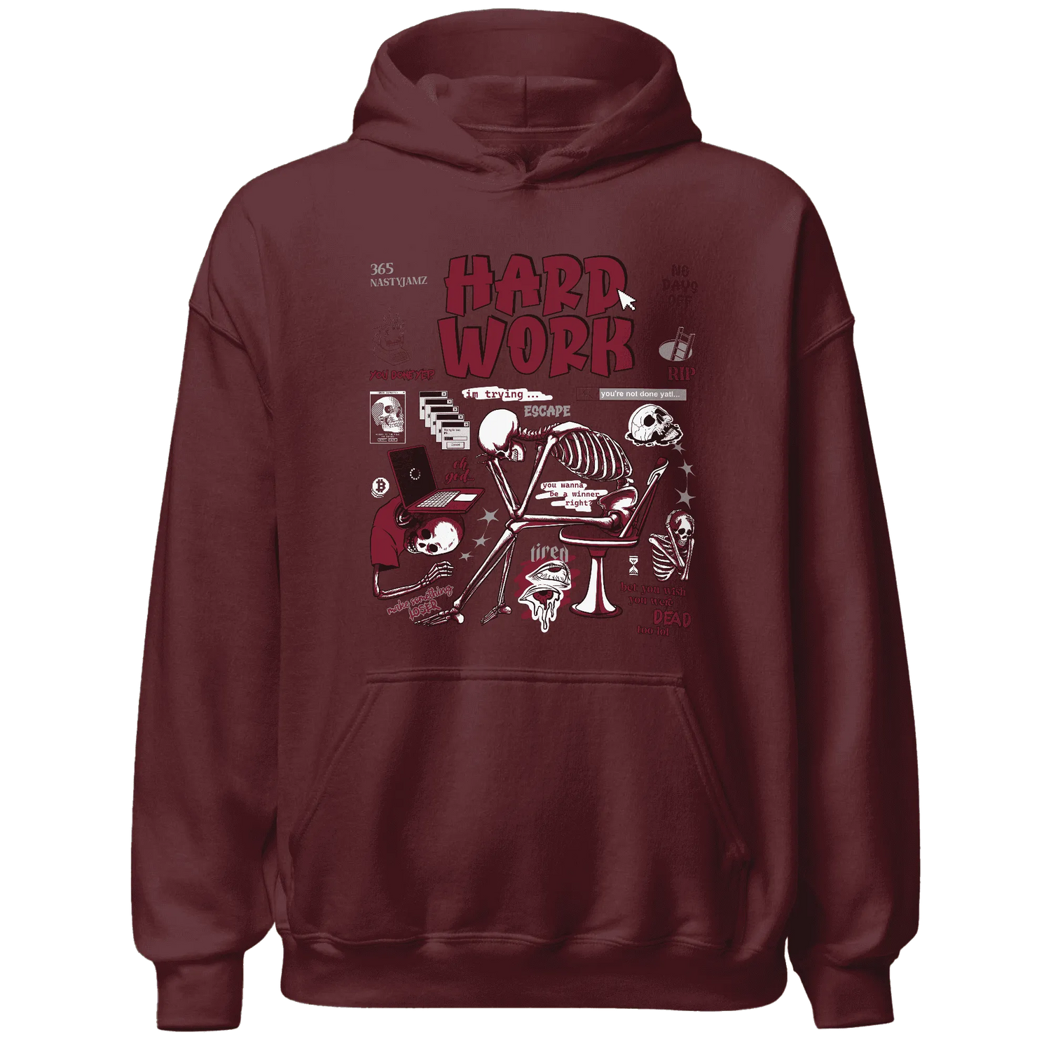 NastyJamz-High-White-Team-Red-1s-Hoodie-Match-Hard-Work