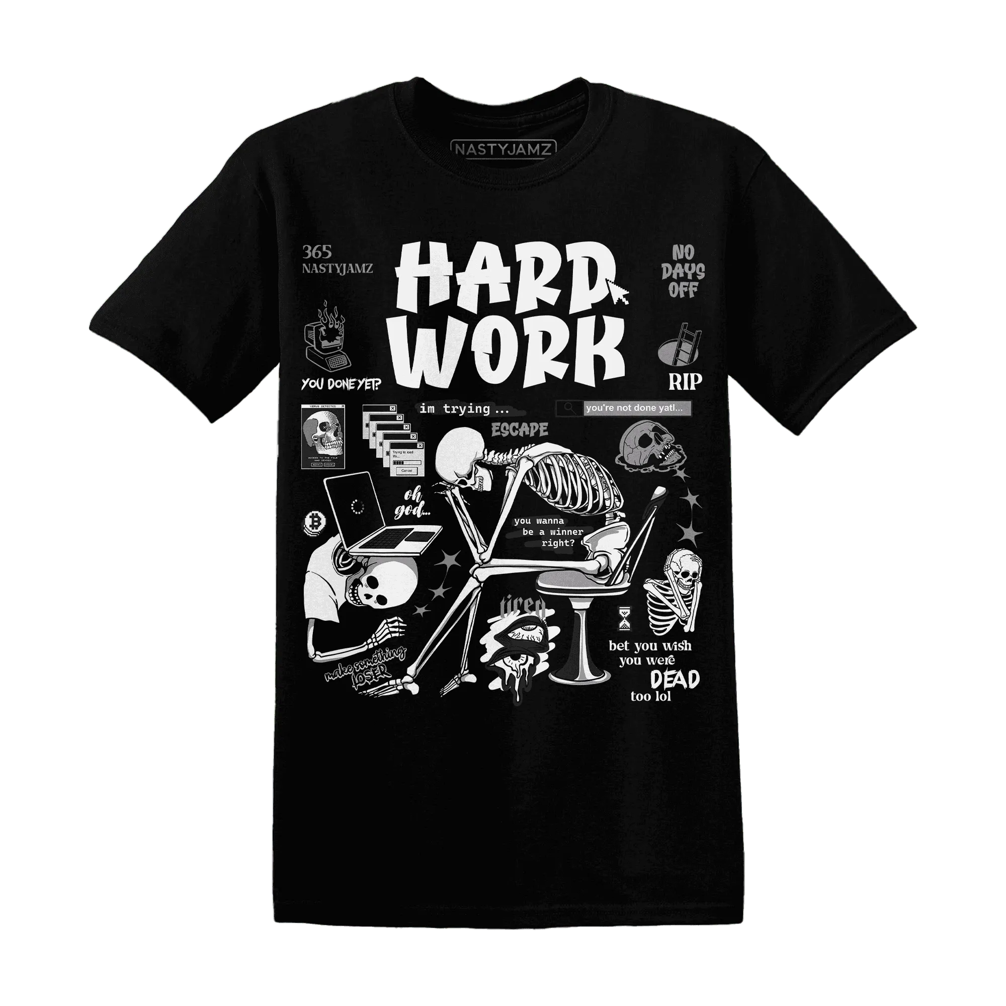 NastyJamz-Low-Mocha-1s-T-Shirt-Match-Hard-Work