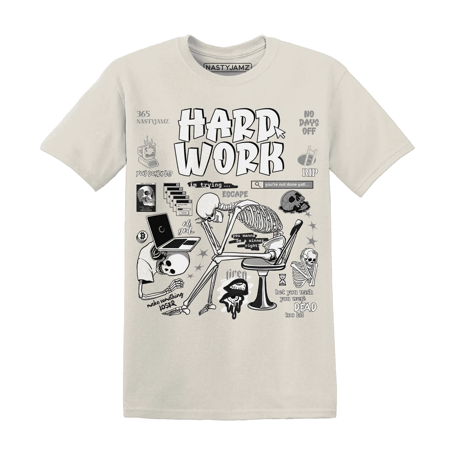 NastyJamz-Low-Mocha-1s-T-Shirt-Match-Hard-Work