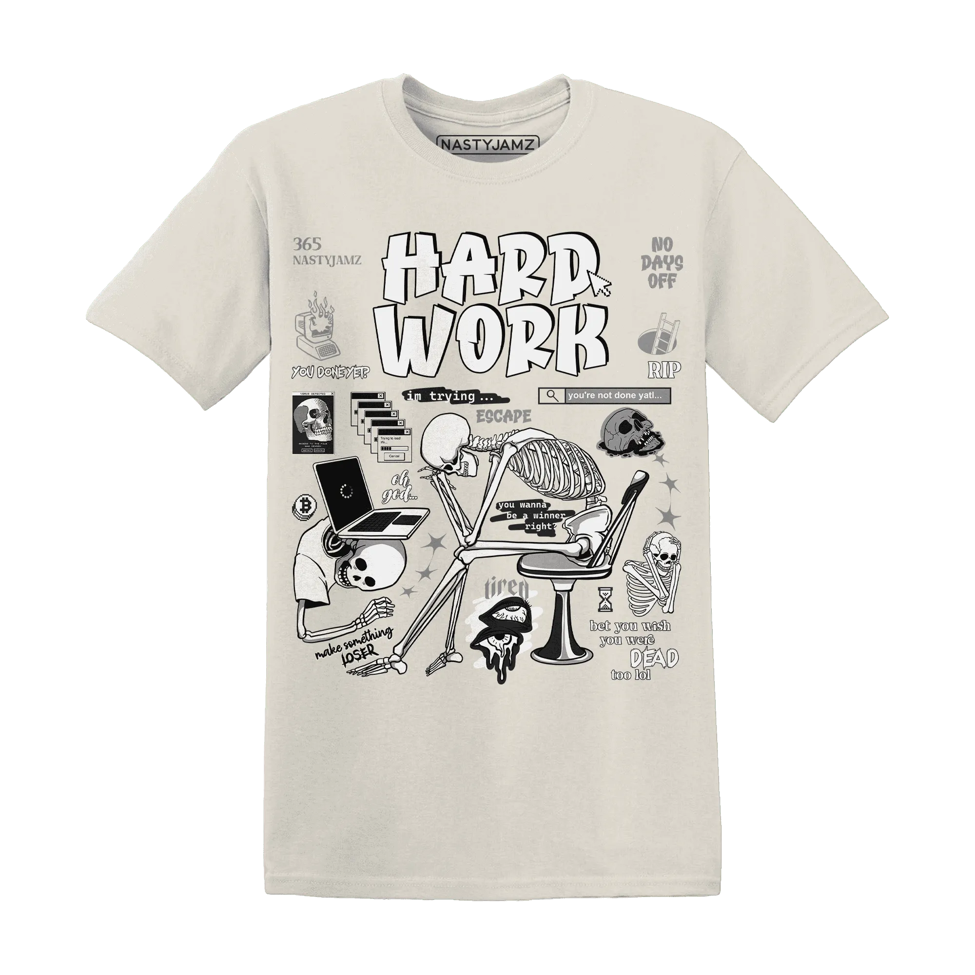 NastyJamz-Low-Mocha-1s-T-Shirt-Match-Hard-Work