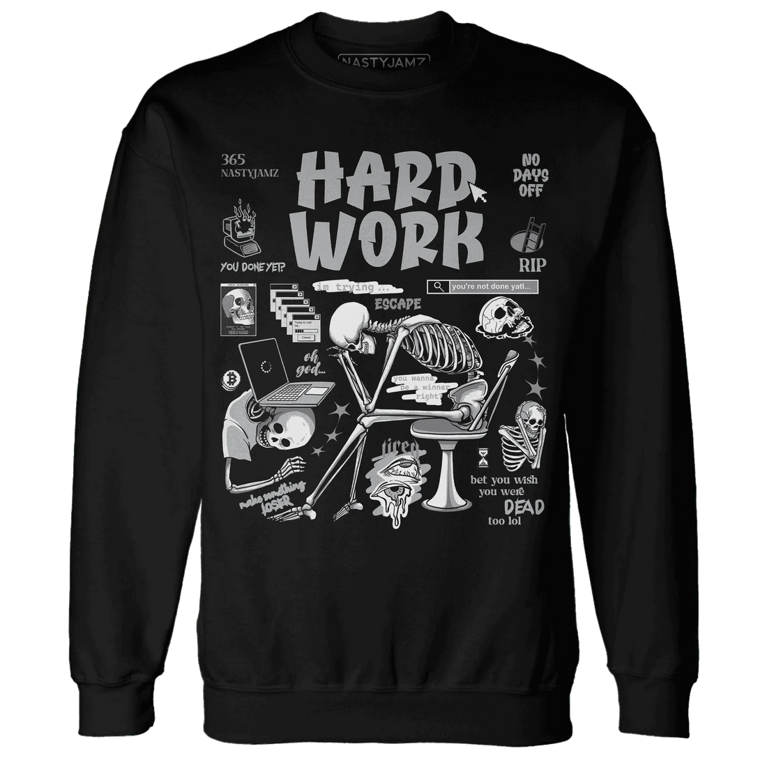 NastyJamz-Wolf-Grey-1s-Sweatshirt-Match-Hard-Work