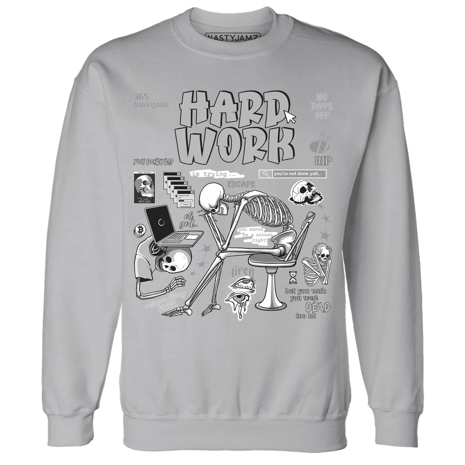 NastyJamz-Wolf-Grey-1s-Sweatshirt-Match-Hard-Work