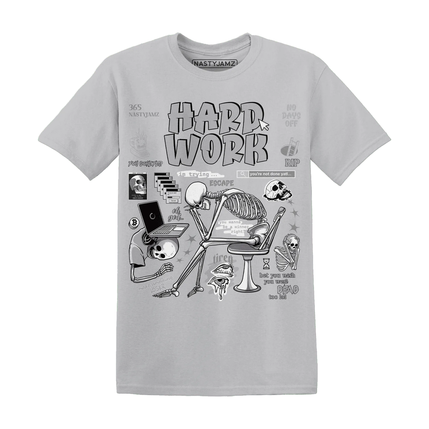 NastyJamz-Wolf-Grey-1s-T-Shirt-Match-Hard-Work