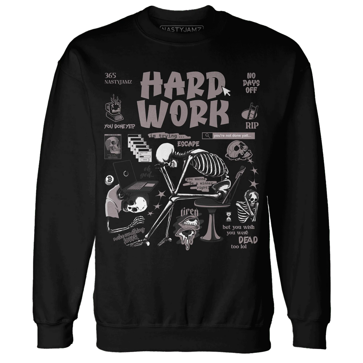 NastyJamz-Black-Violet-Ore-3s-Sweatshirt-Match-Hard-Work
