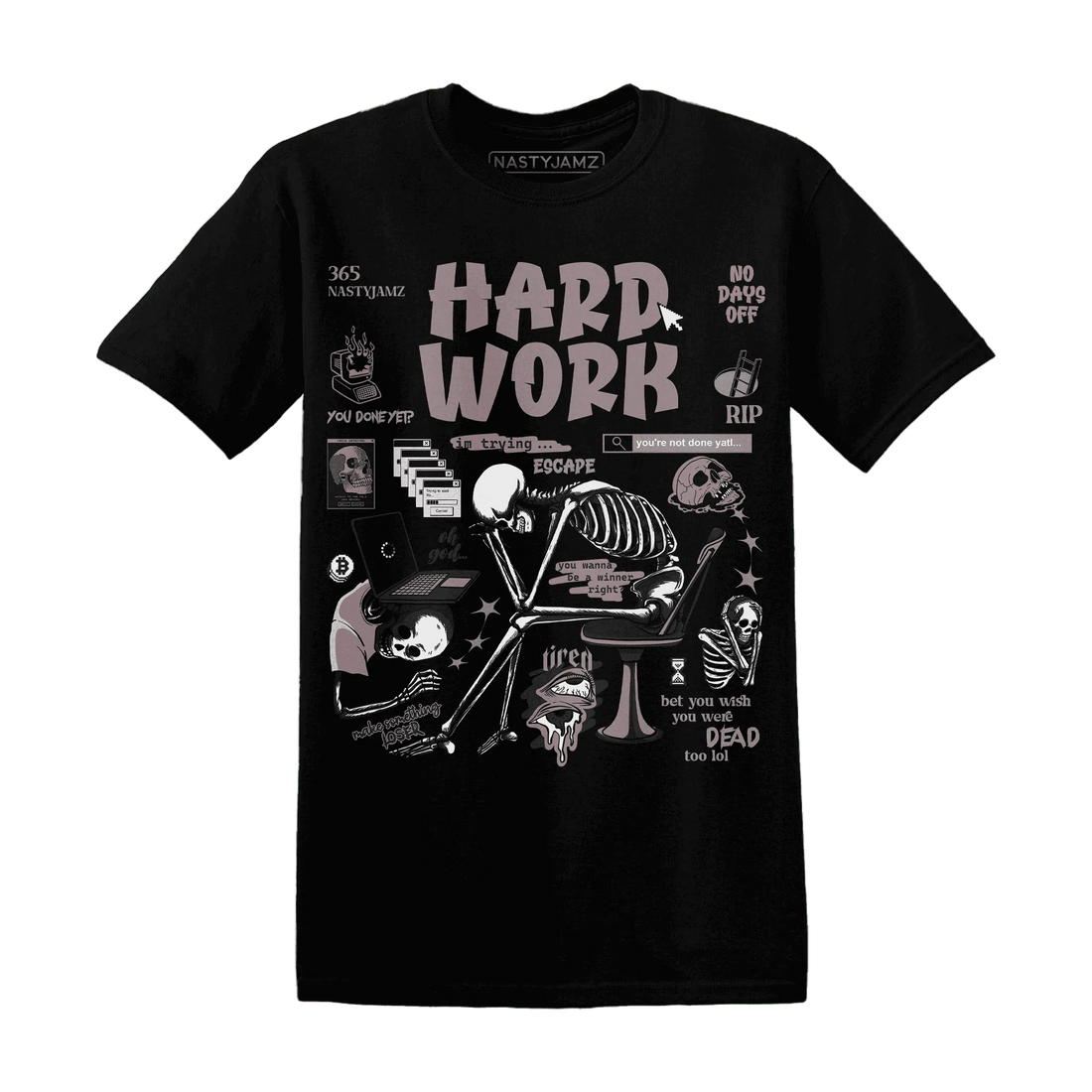 NastyJamz-Black-Violet-Ore-3s-T-Shirt-Match-Hard-Work