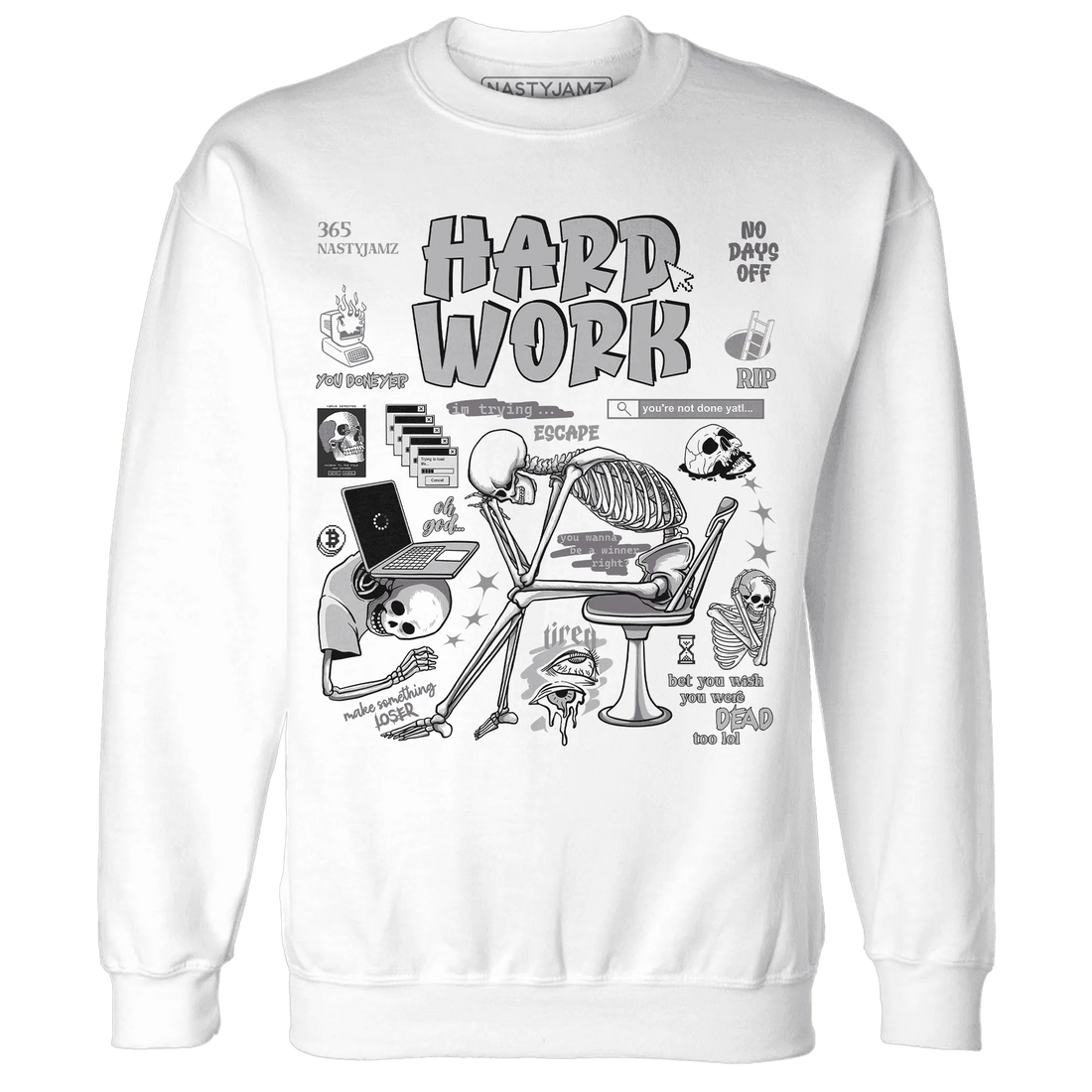 Cement-Grey-3s-NastyJamz-Sweatshirt-Match-Hard-Work