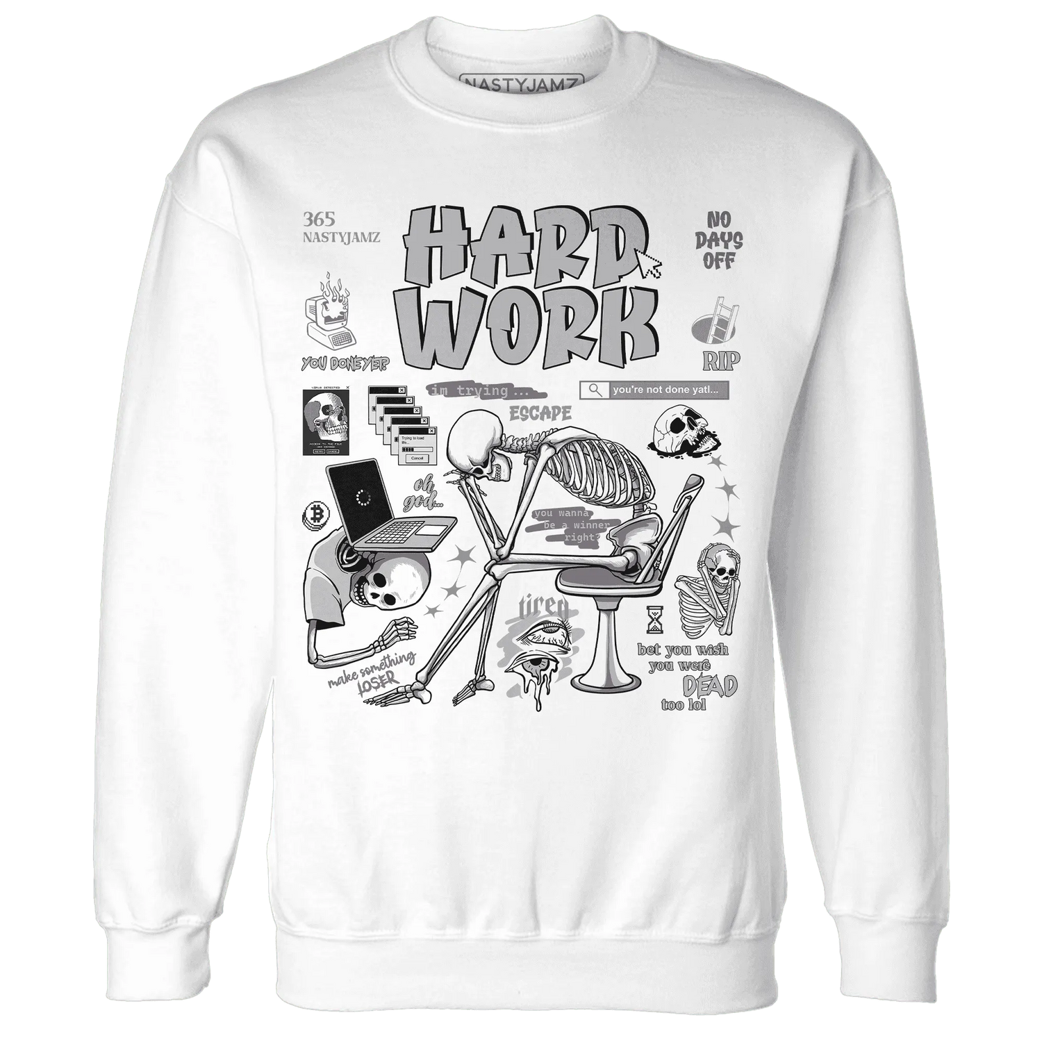 Cement-Grey-3s-NastyJamz-Sweatshirt-Match-Hard-Work