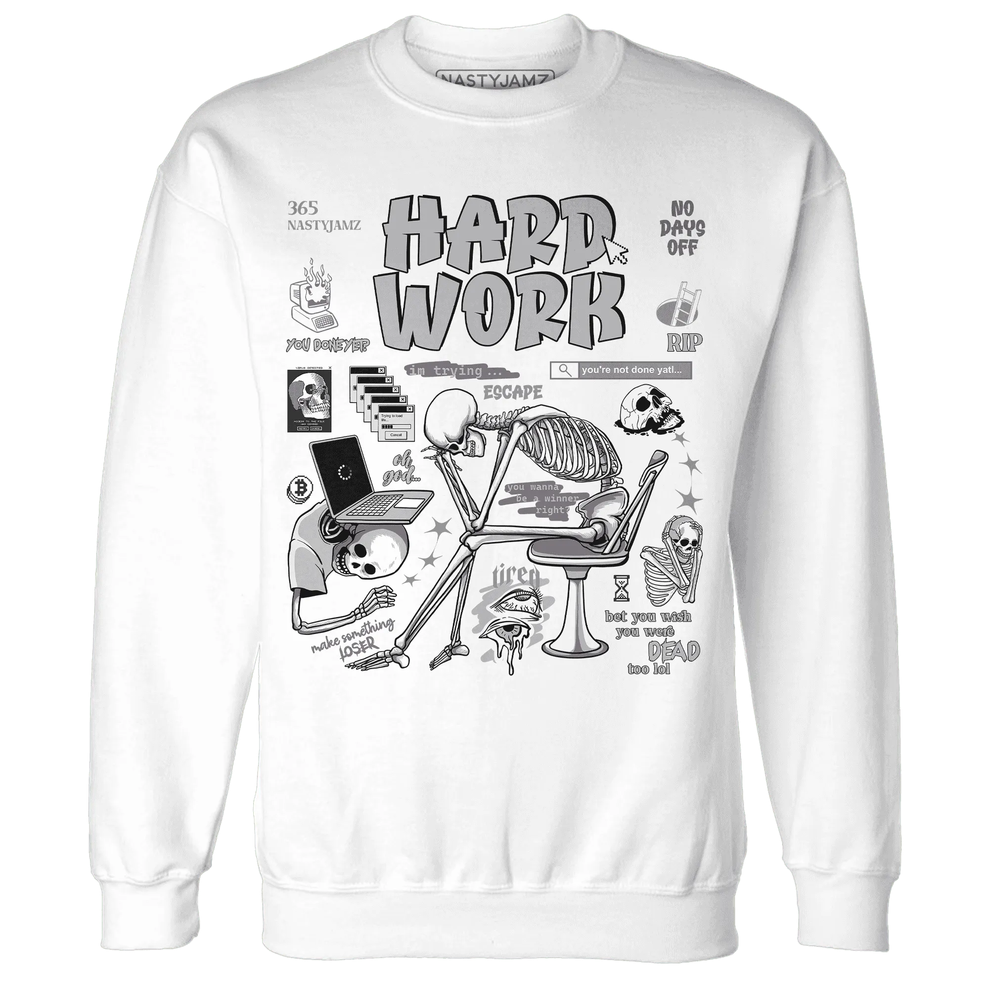 Cement-Grey-3s-NastyJamz-Sweatshirt-Match-Hard-Work